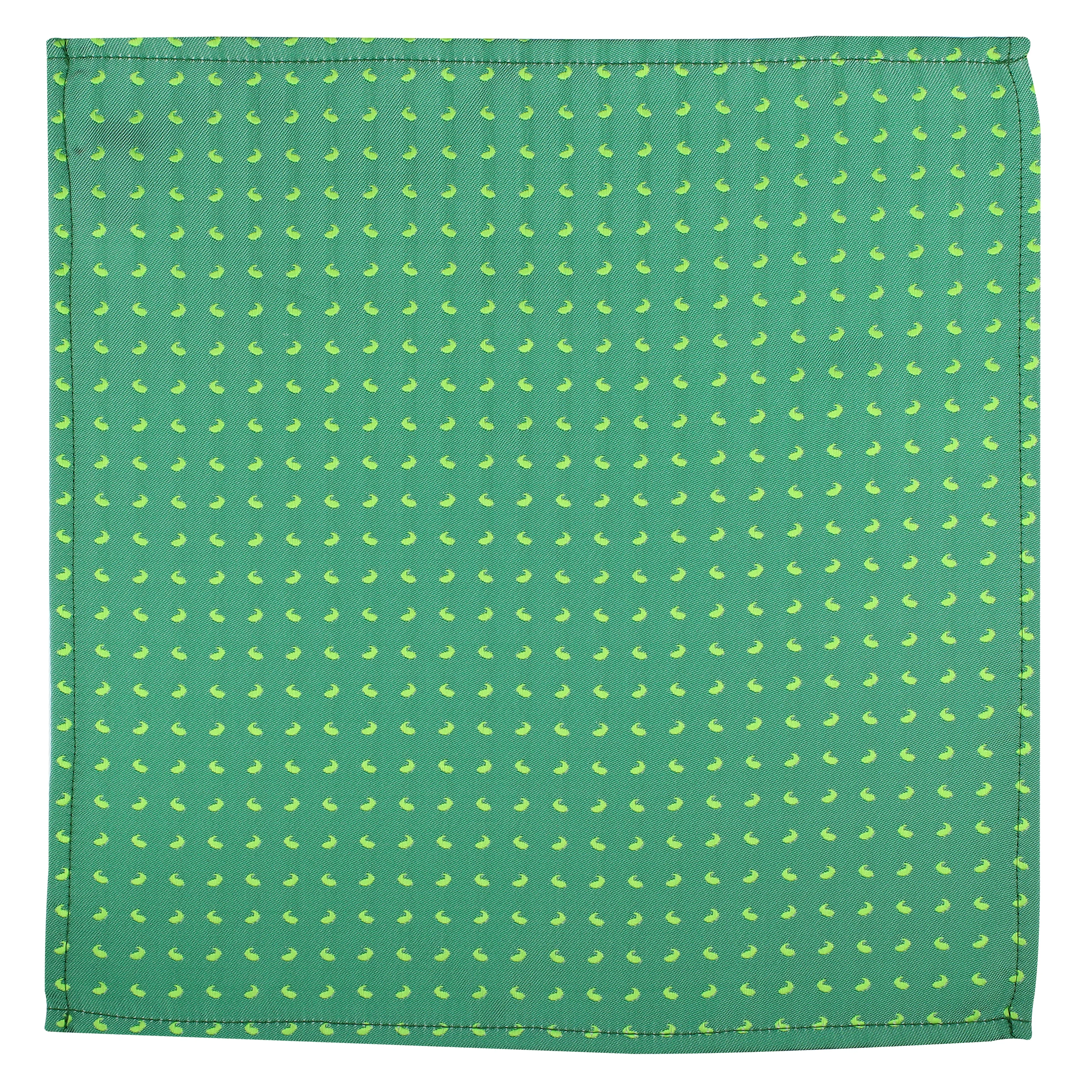 Kovove The Astro Mini Paisley Green Pocket Square For Men