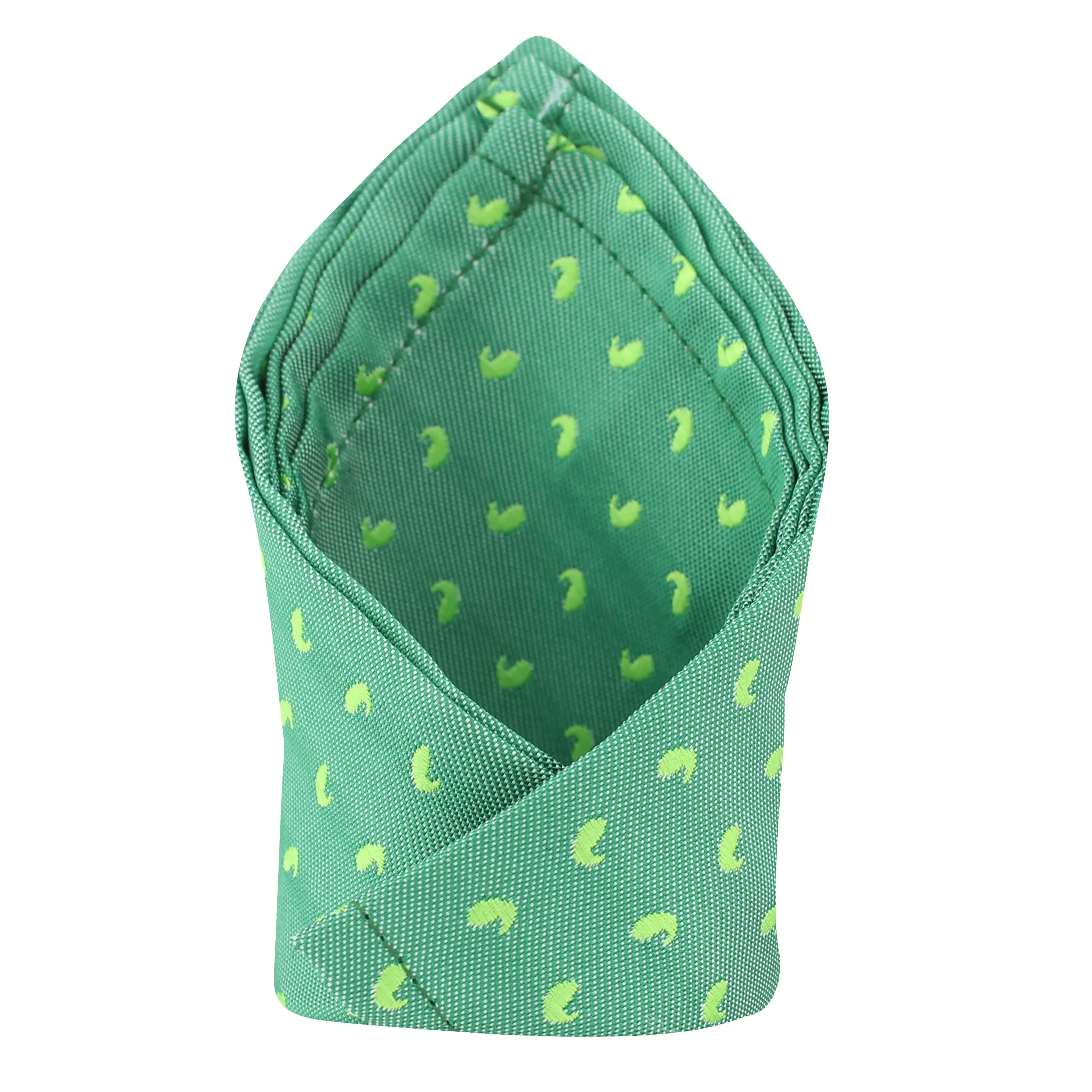 Kovove The Astro Mini Paisley Green Pocket Square For Men