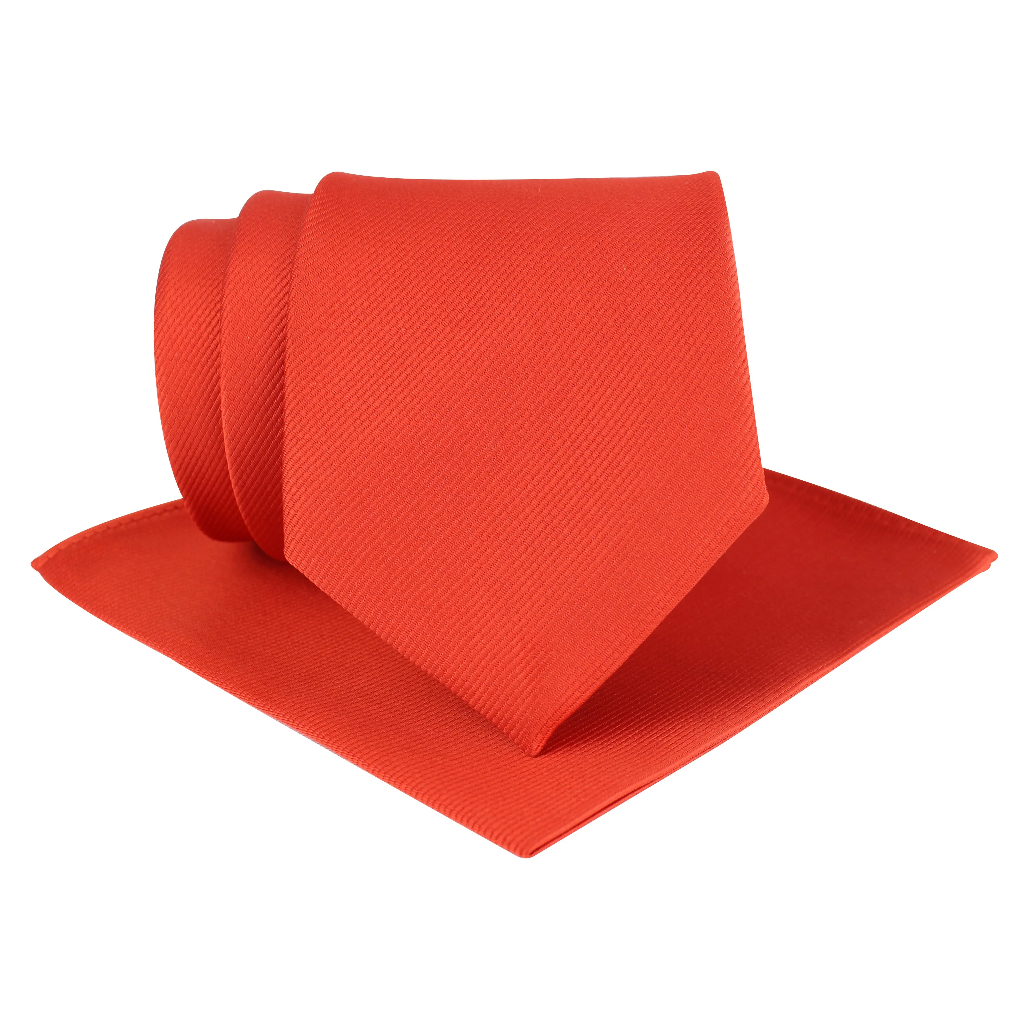 Kovove The Elegant Self Striped Red Necktie and Pocket Square Gift Box