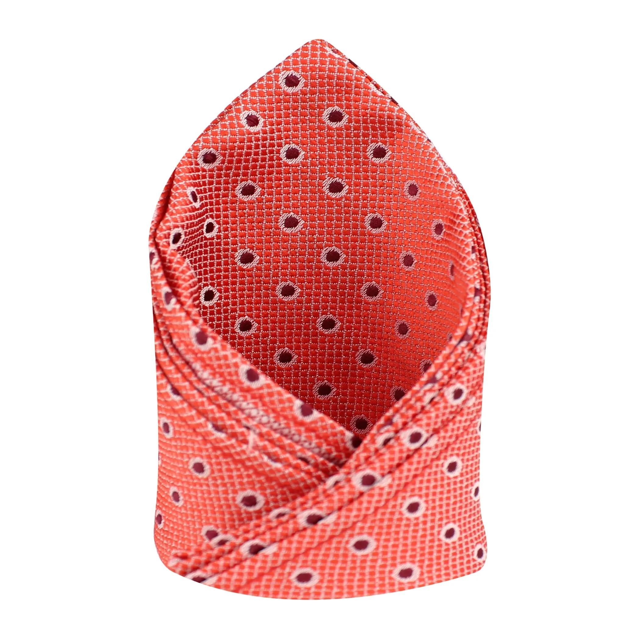 Kovove The Enchanting Polka Dot Red Pocket Square For Men