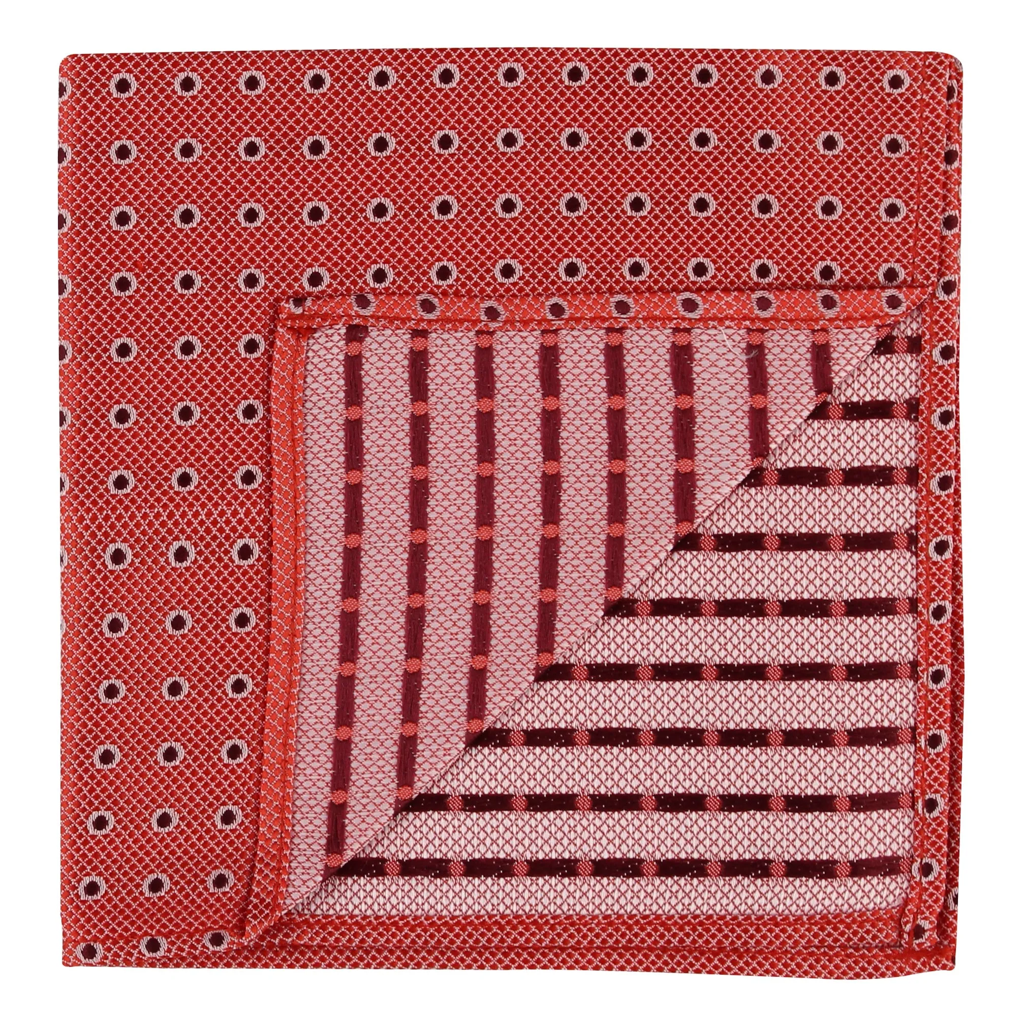 Kovove The Enchanting Polka Dot Red Pocket Square For Men