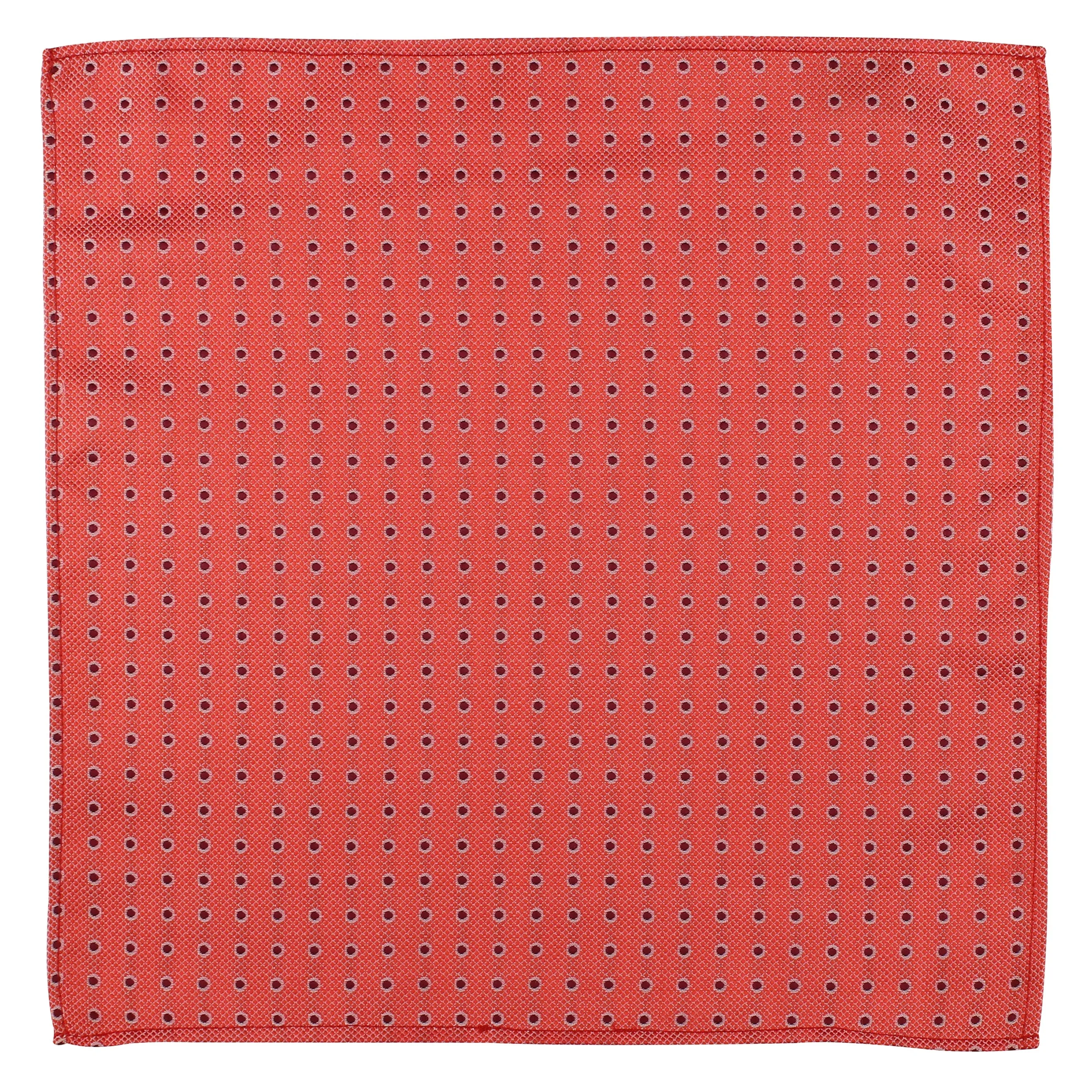 Kovove The Enchanting Polka Dot Red Pocket Square For Men