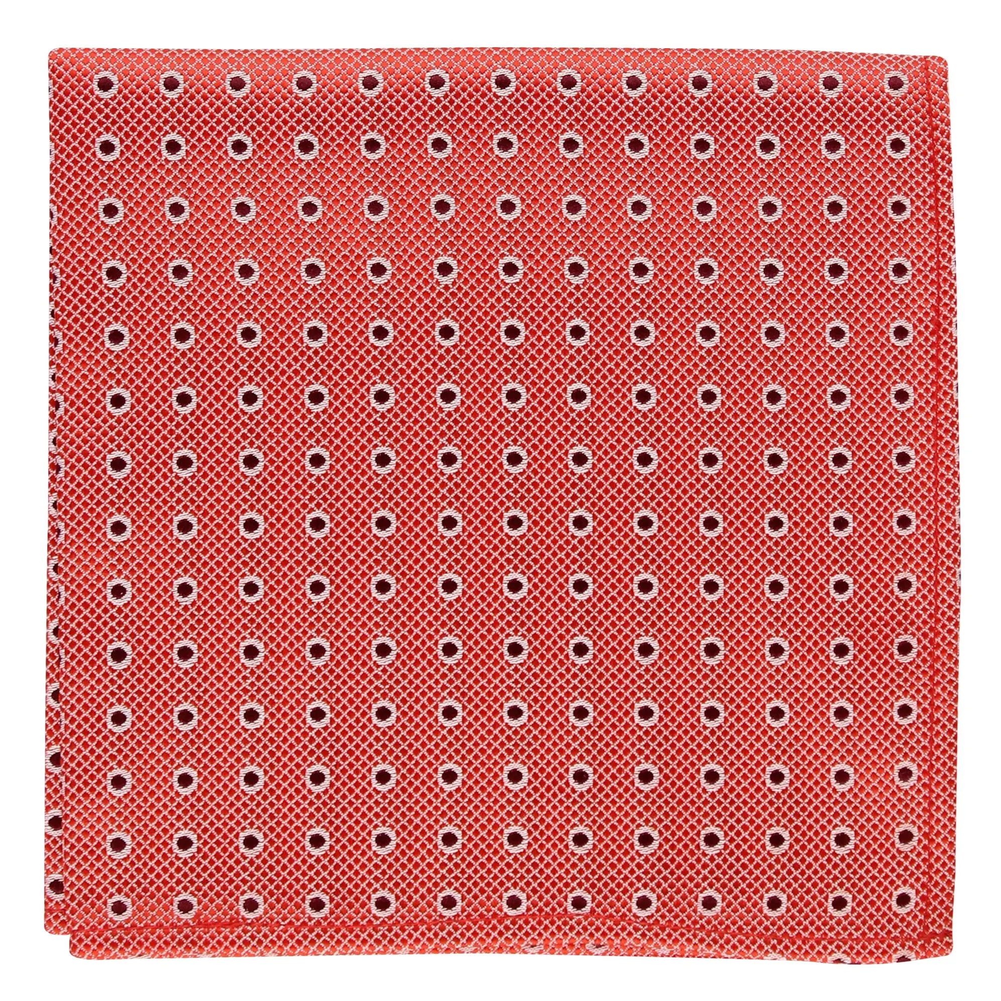 Kovove The Enchanting Polka Dot Red Pocket Square For Men