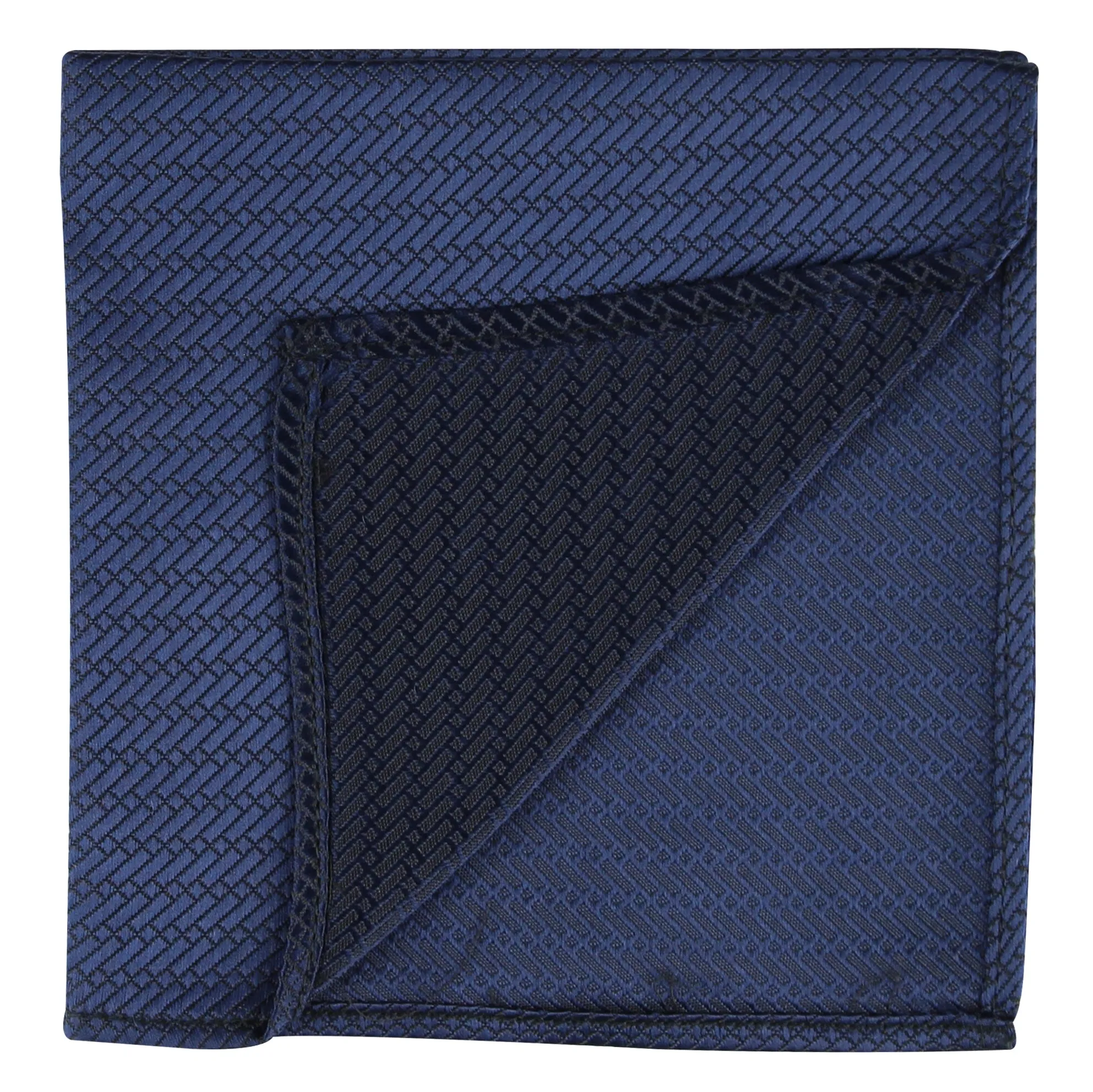 Kovove The Energise Self Pattern Navy Blue Pocket Square For Men