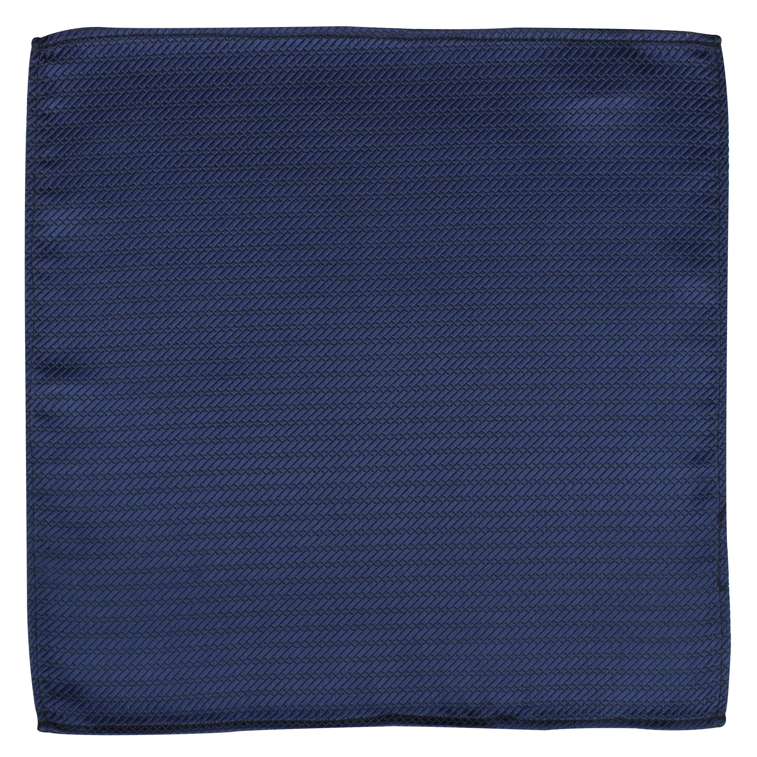 Kovove The Energise Self Pattern Navy Blue Pocket Square For Men