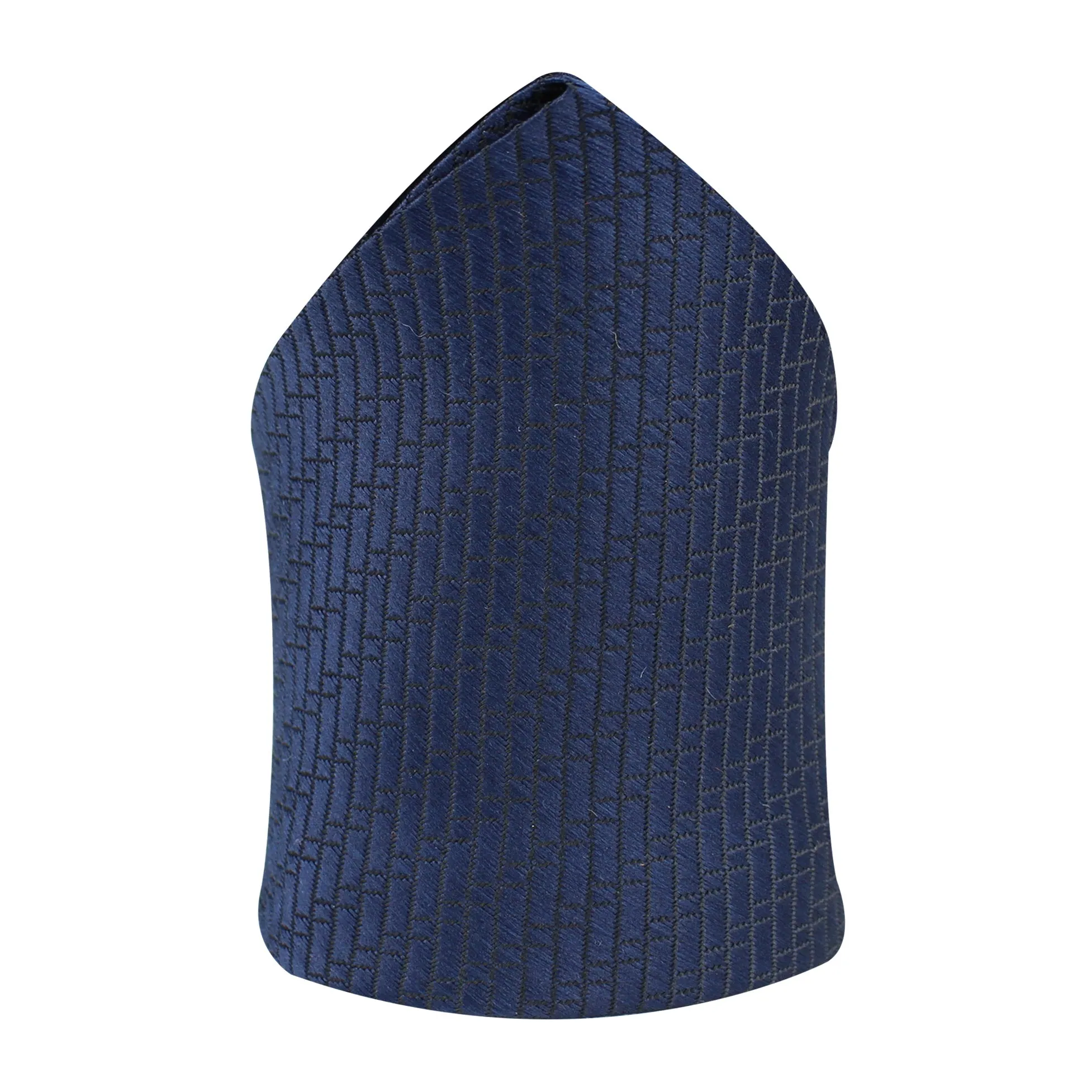 Kovove The Energise Self Pattern Navy Blue Pocket Square For Men