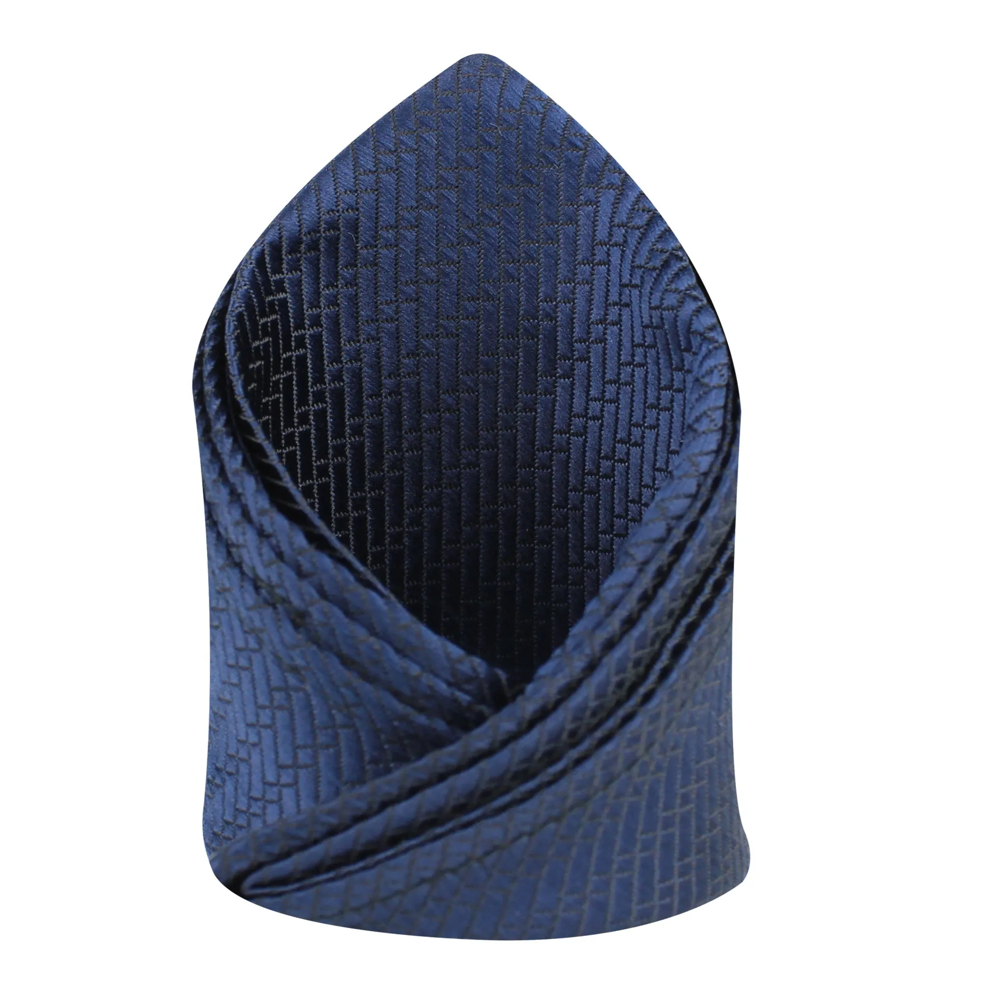 Kovove The Energise Self Pattern Navy Blue Pocket Square For Men