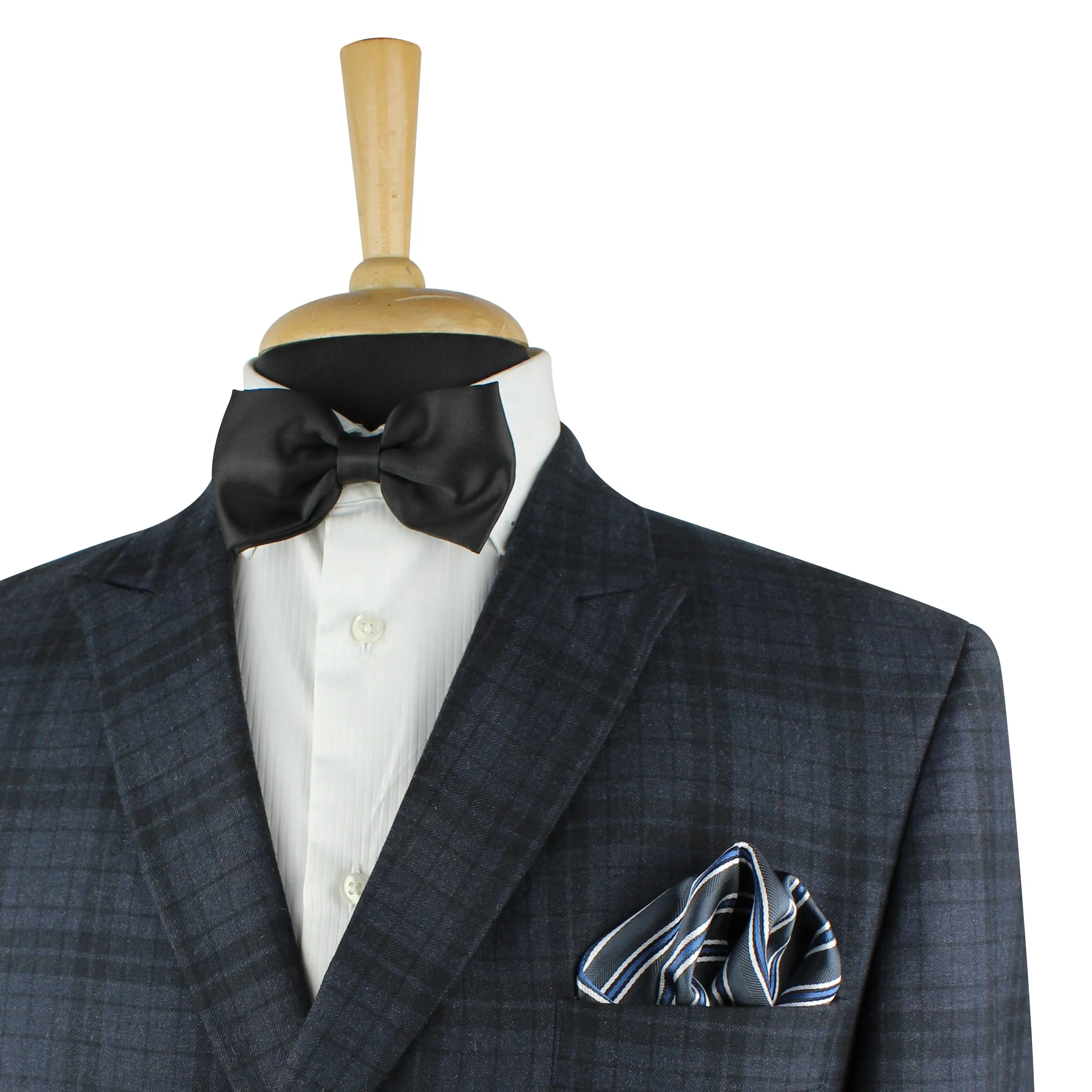 Kovove The Picturesque Striped Black Pocket Square For Men