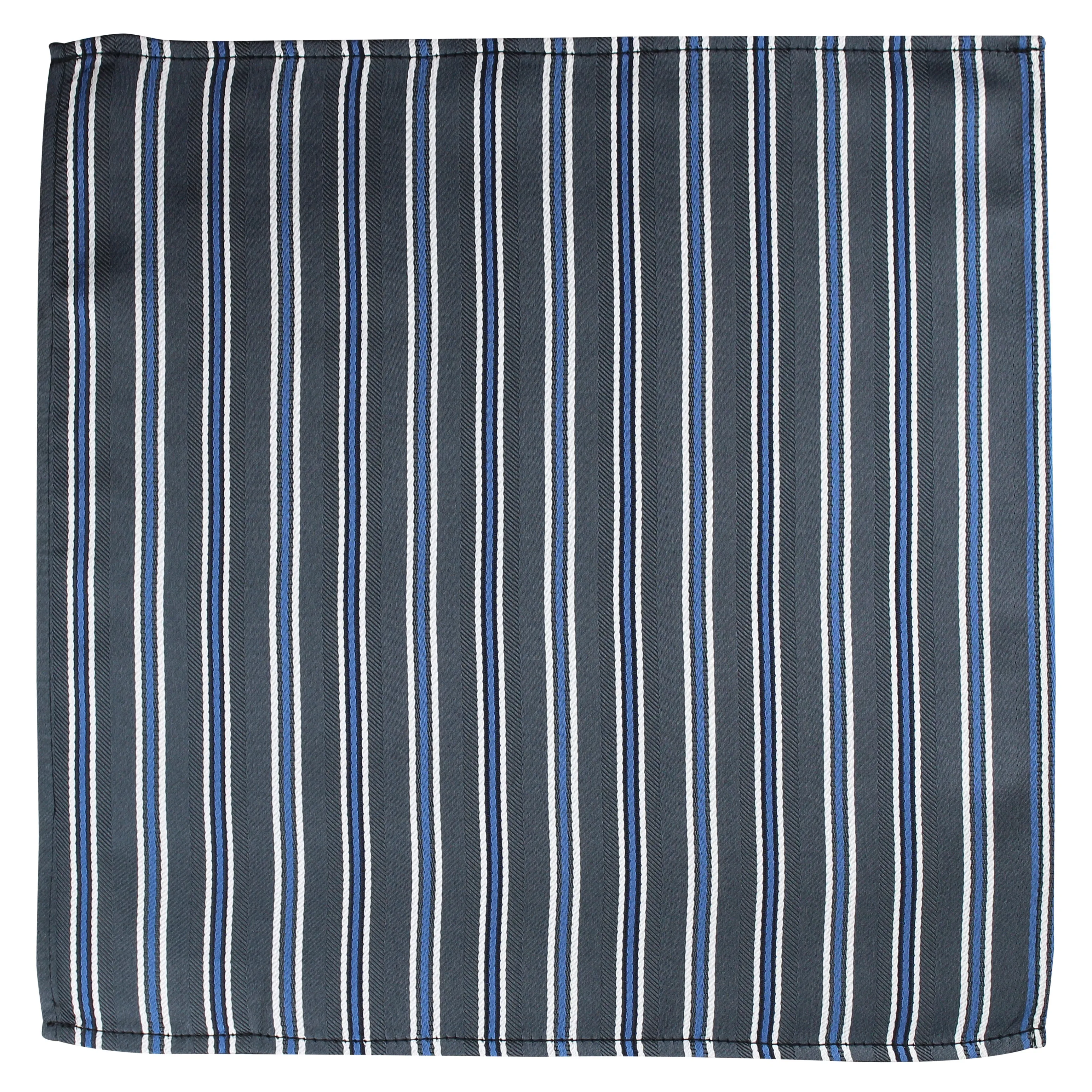 Kovove The Picturesque Striped Black Pocket Square For Men