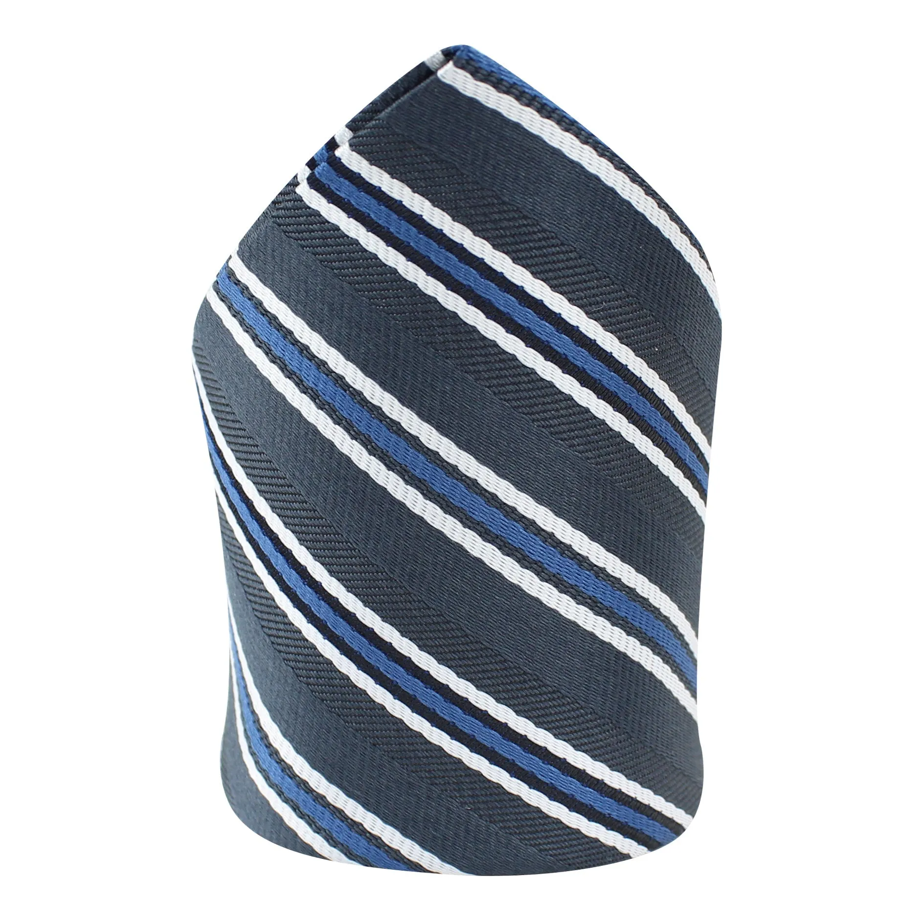 Kovove The Picturesque Striped Black Pocket Square For Men