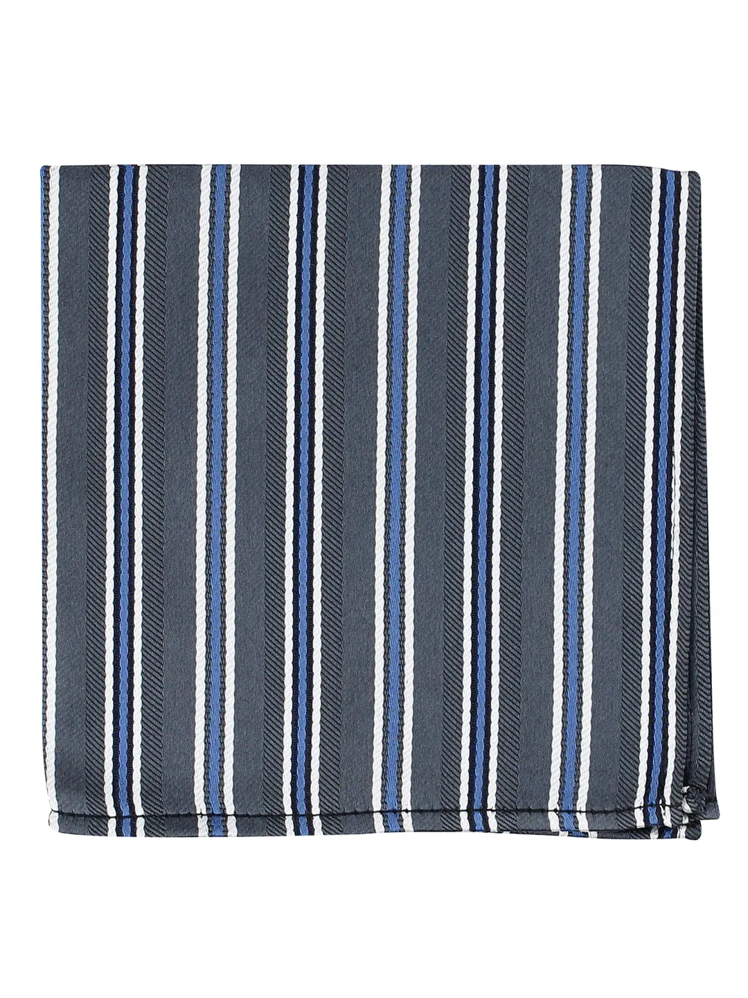 Kovove The Picturesque Striped Black Pocket Square For Men