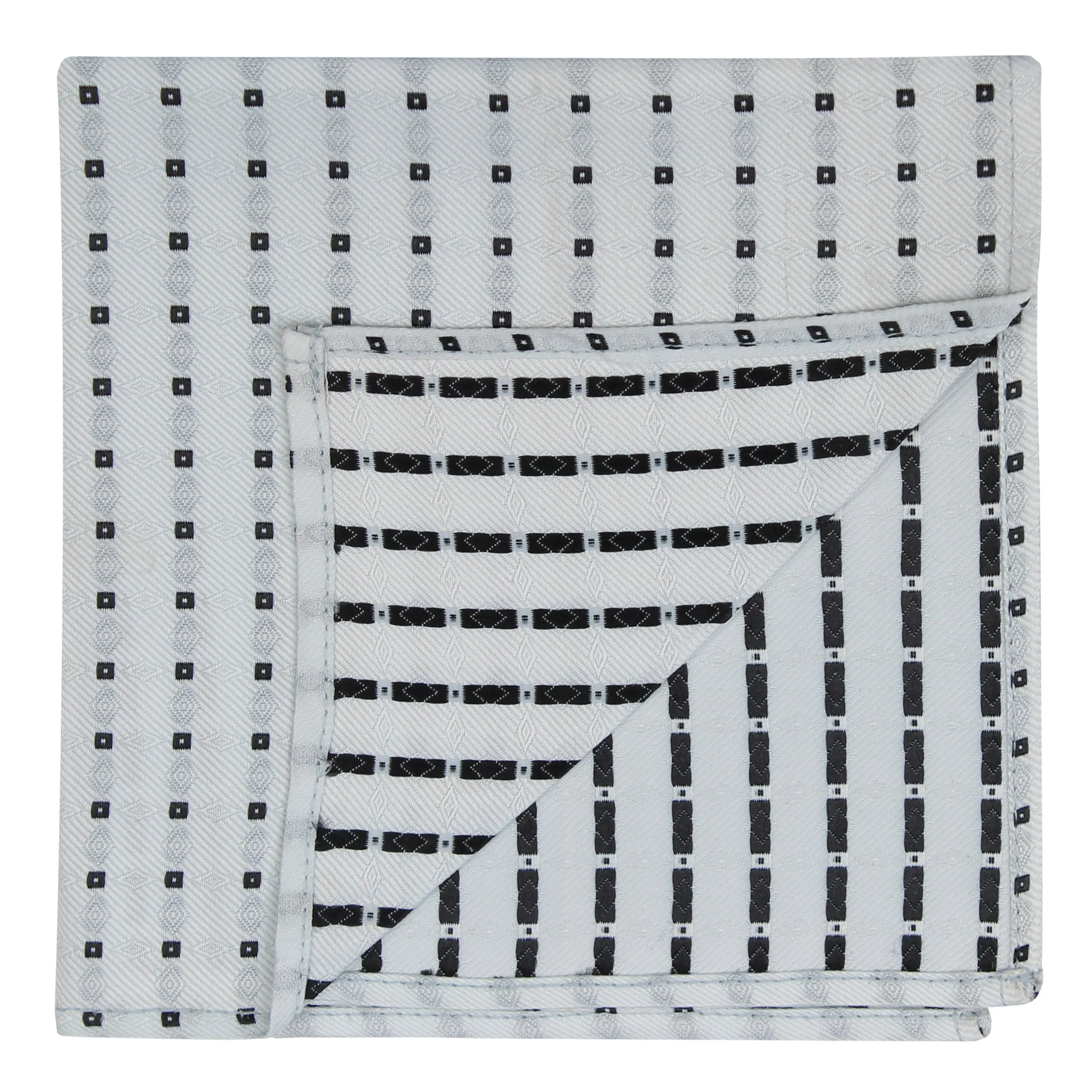 Kovove The Pleasing Checkered White Pocket Square