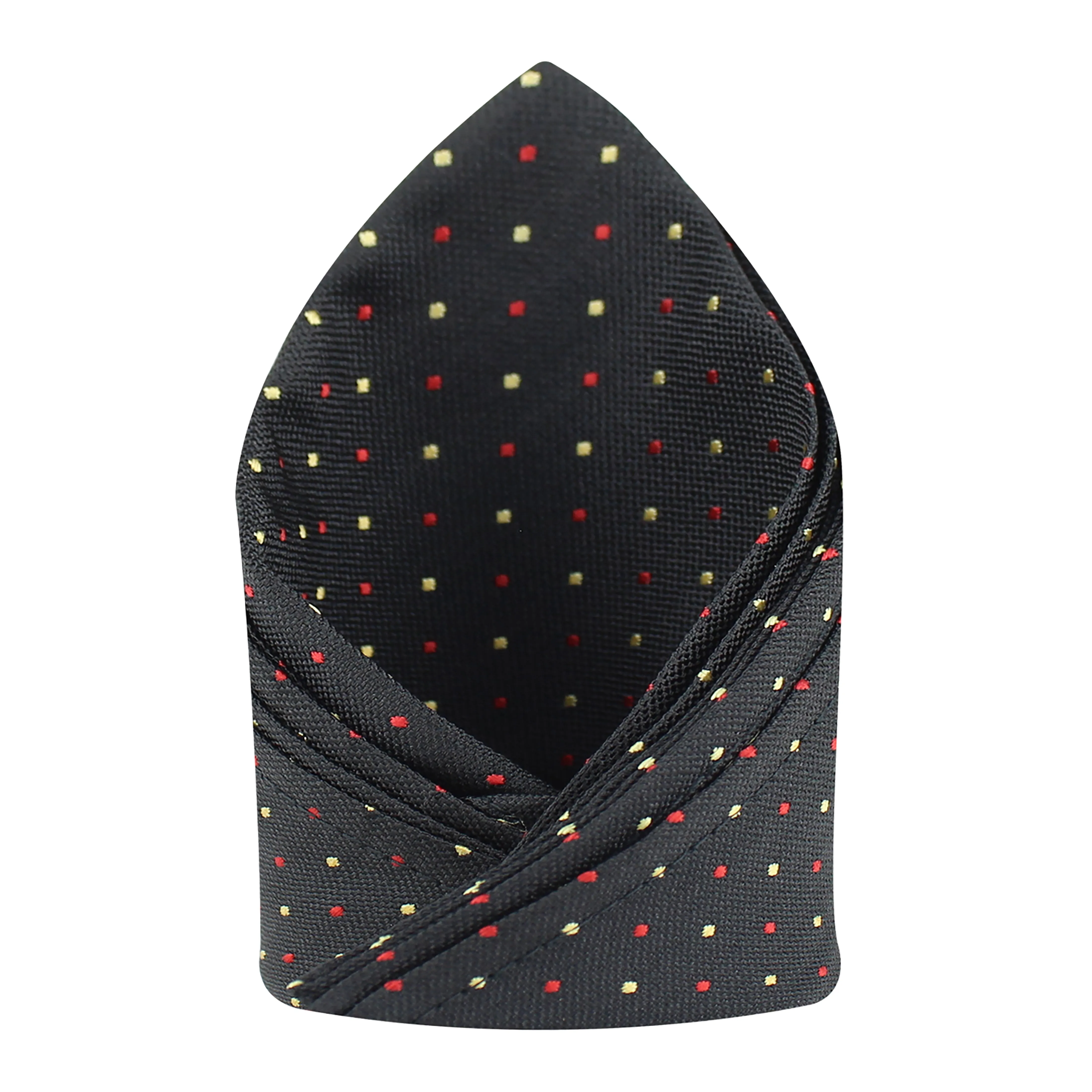 Kovove The Refreshing Twin Polka Dot  Black Pocket Square For Men