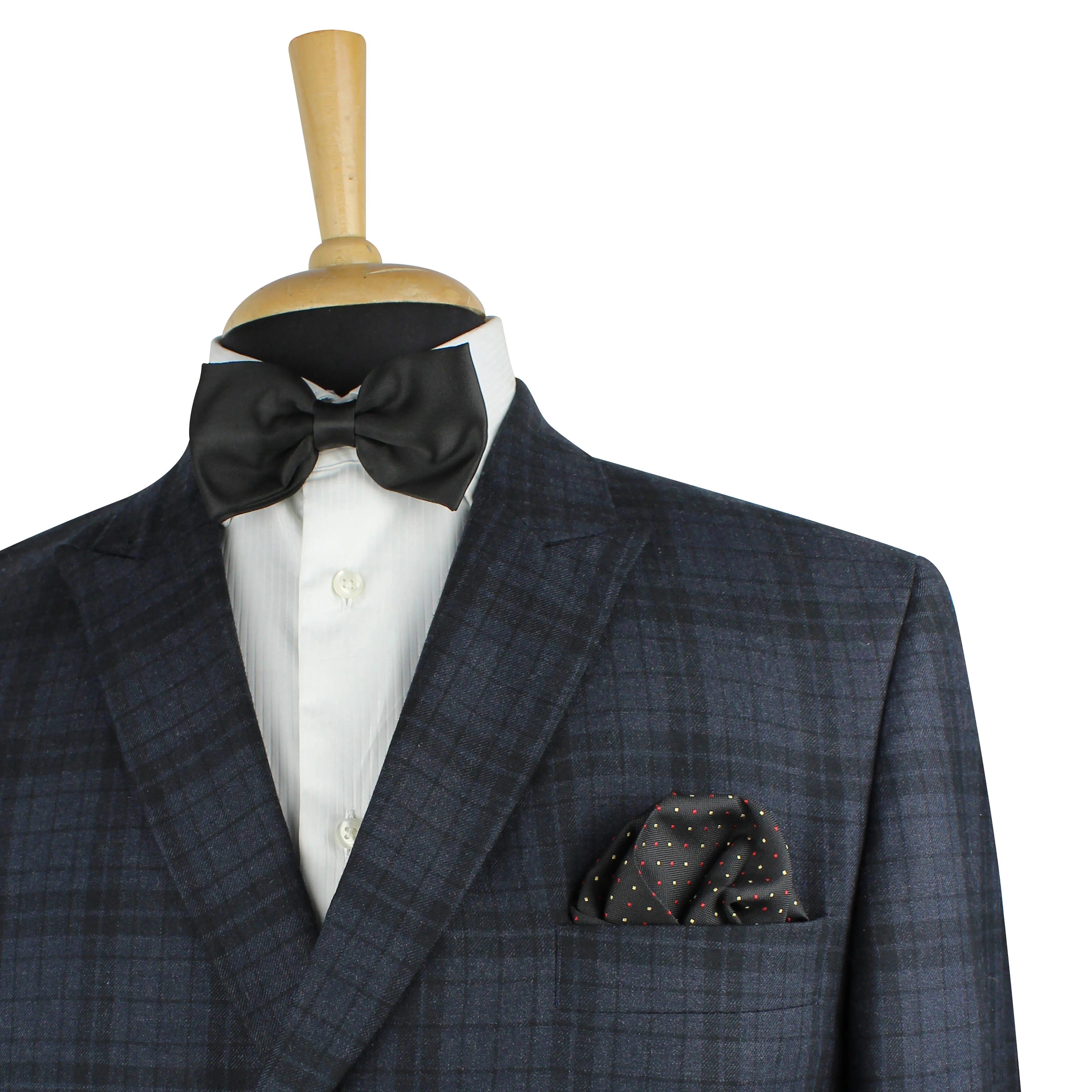 Kovove The Refreshing Twin Polka Dot  Black Pocket Square For Men