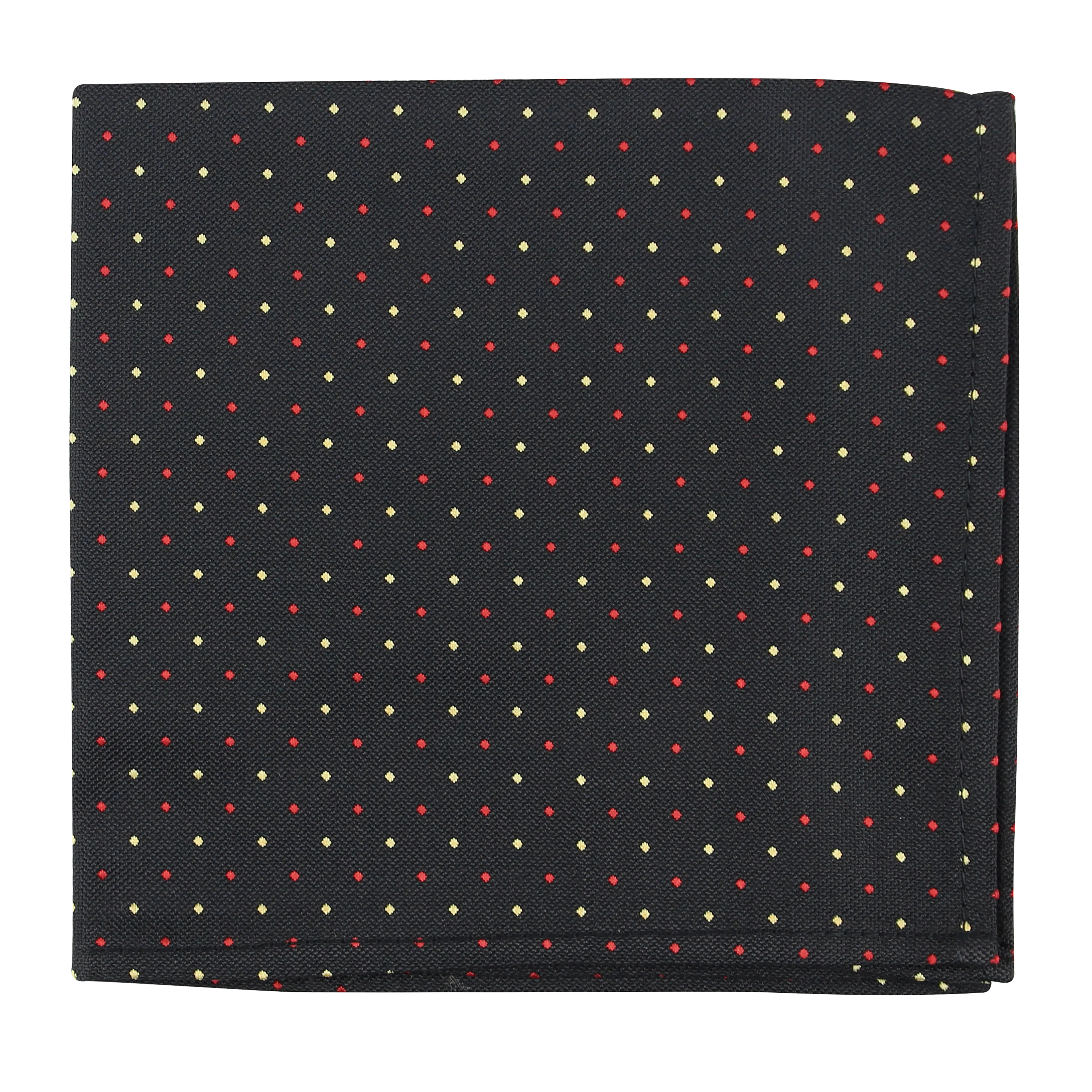 Kovove The Refreshing Twin Polka Dot  Black Pocket Square For Men