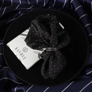 Kovove The Refreshing Twin Polka Dot  Black Pocket Square For Men