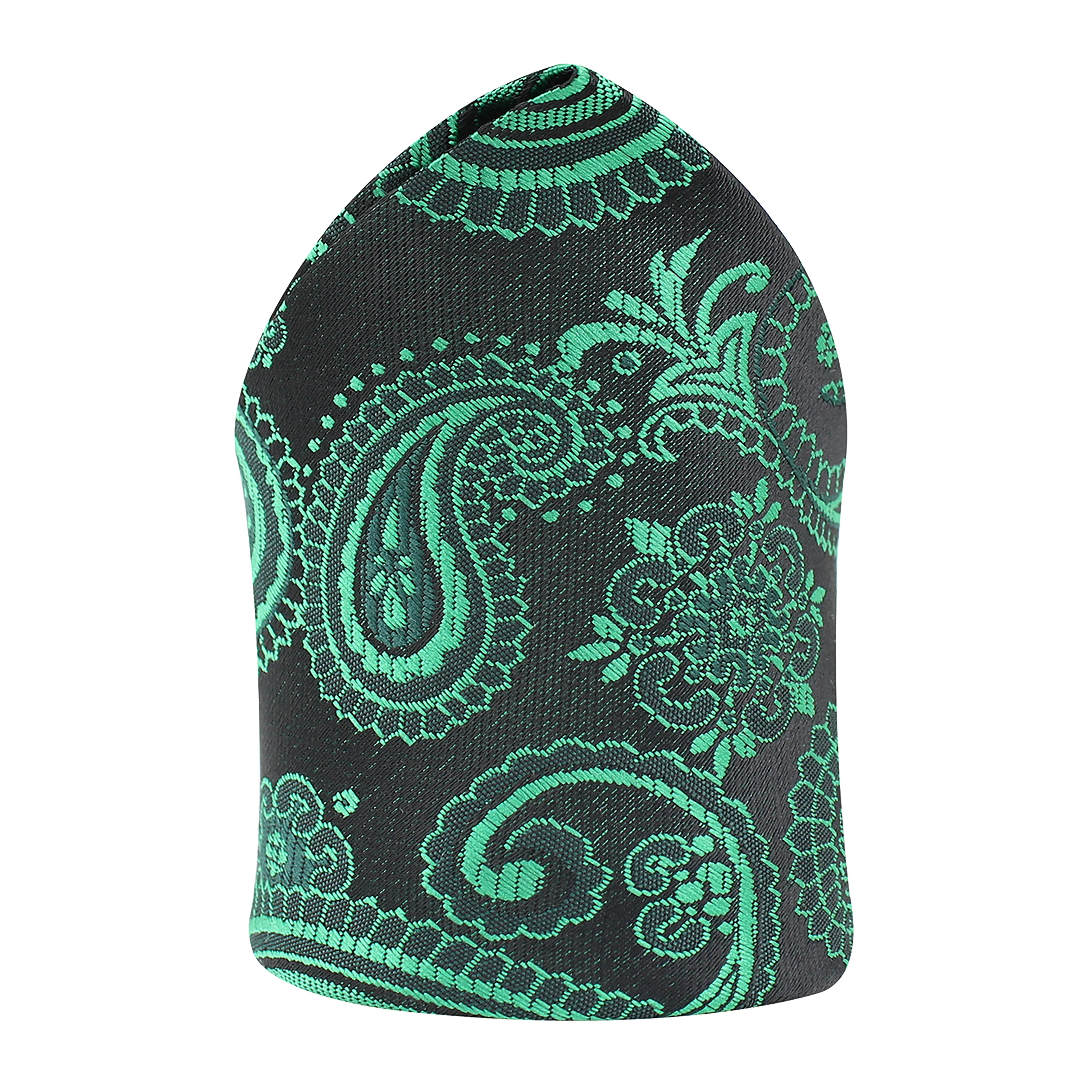 Kovove The Royal Paisley Green Pocket Square For Men