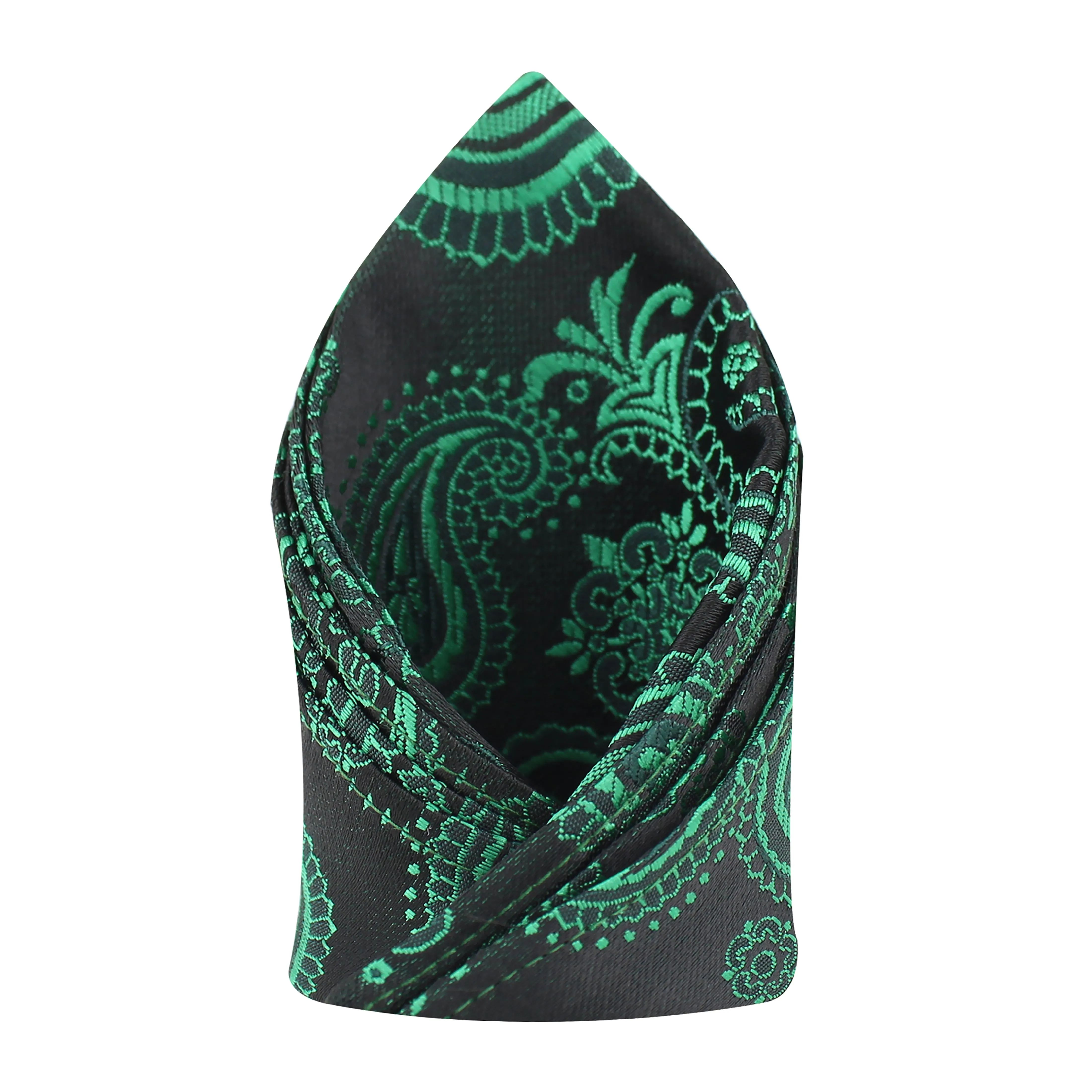 Kovove The Royal Paisley Green Pocket Square For Men