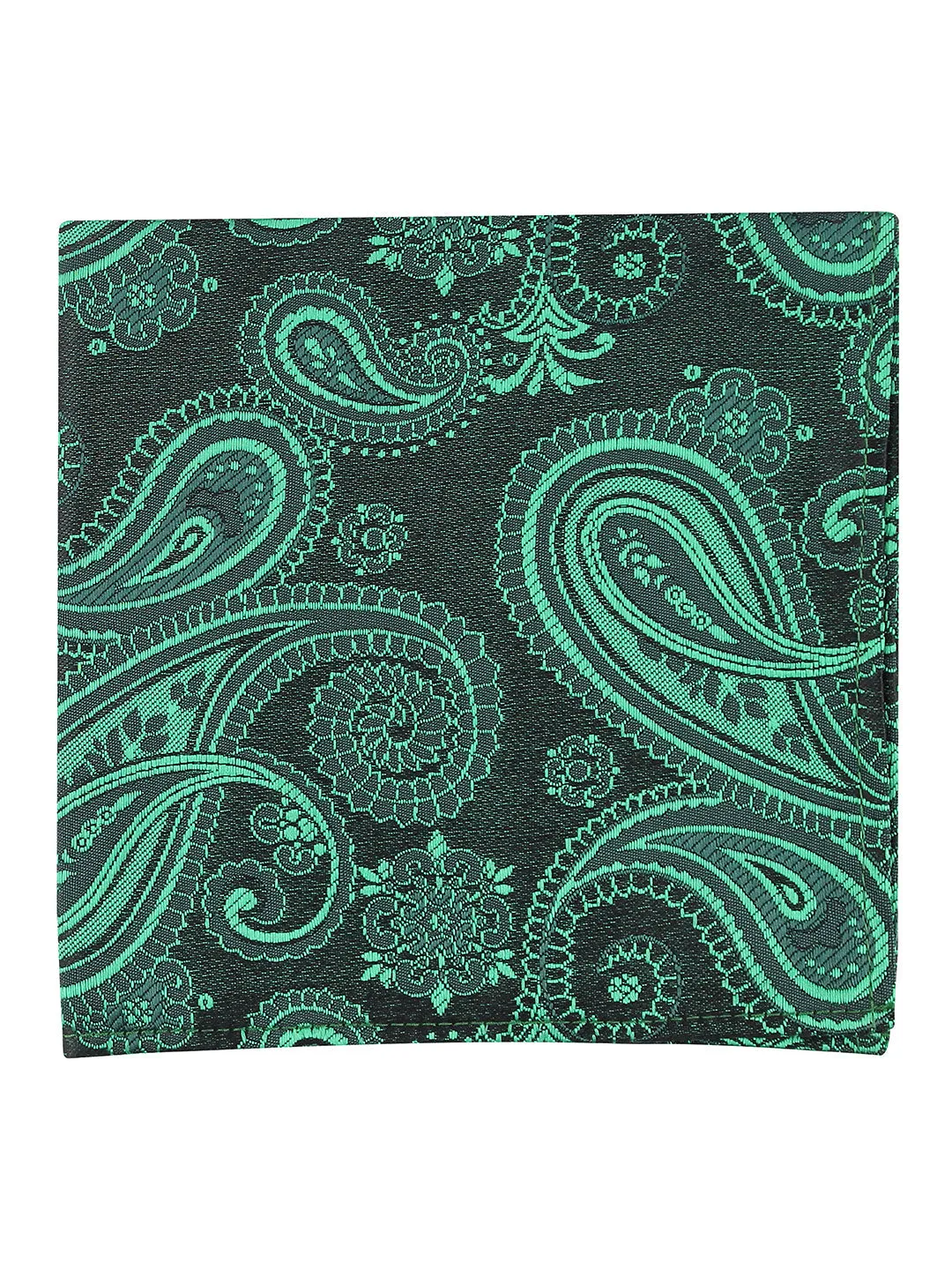 Kovove The Royal Paisley Green Pocket Square For Men