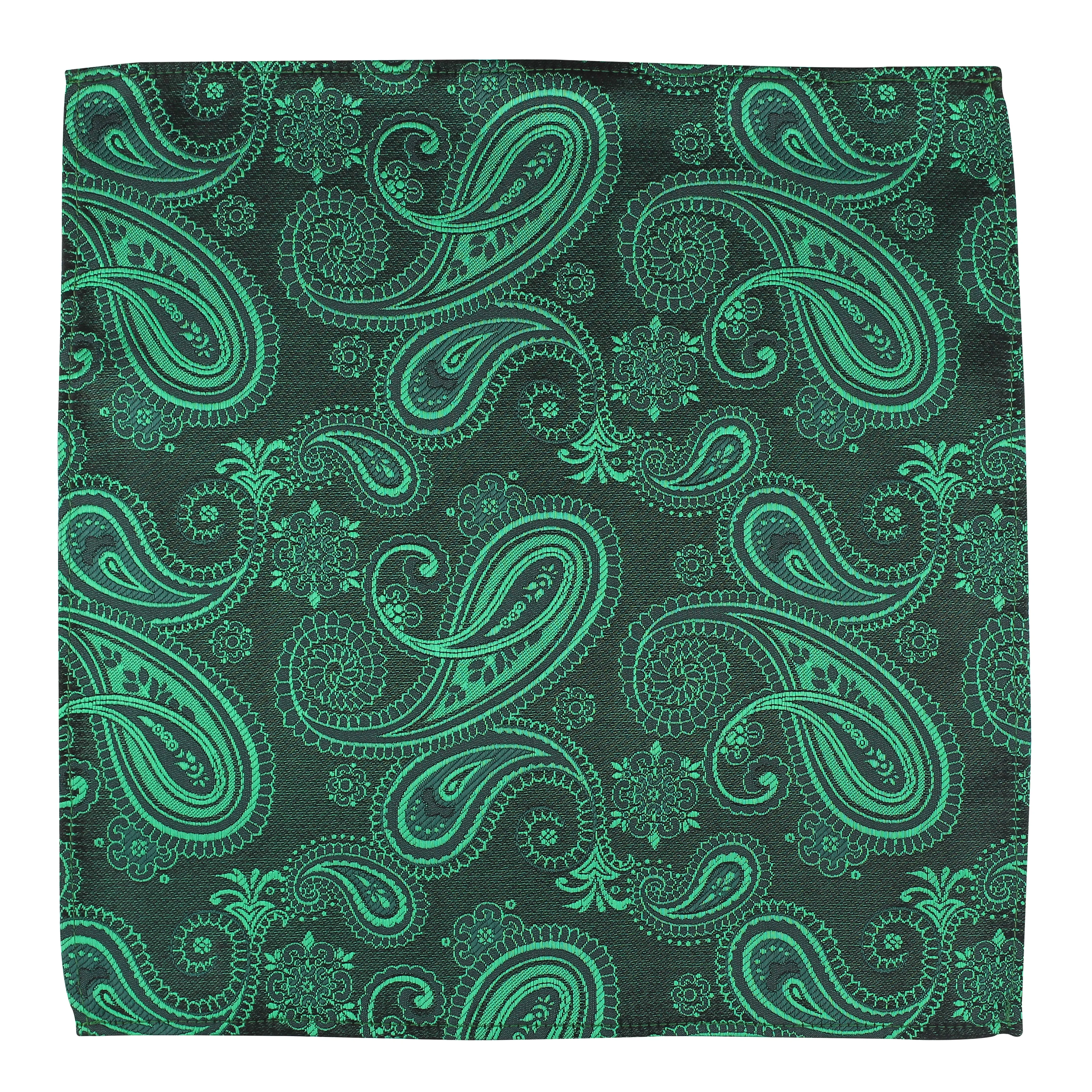 Kovove The Royal Paisley Green Pocket Square For Men