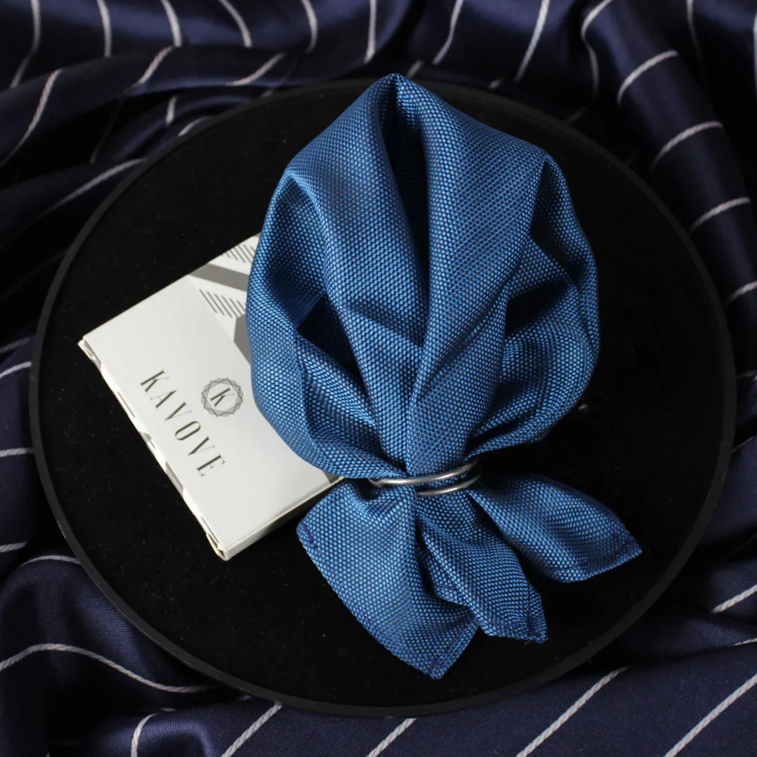 Kovove The Twining Dash Blue Pocket Square For Men