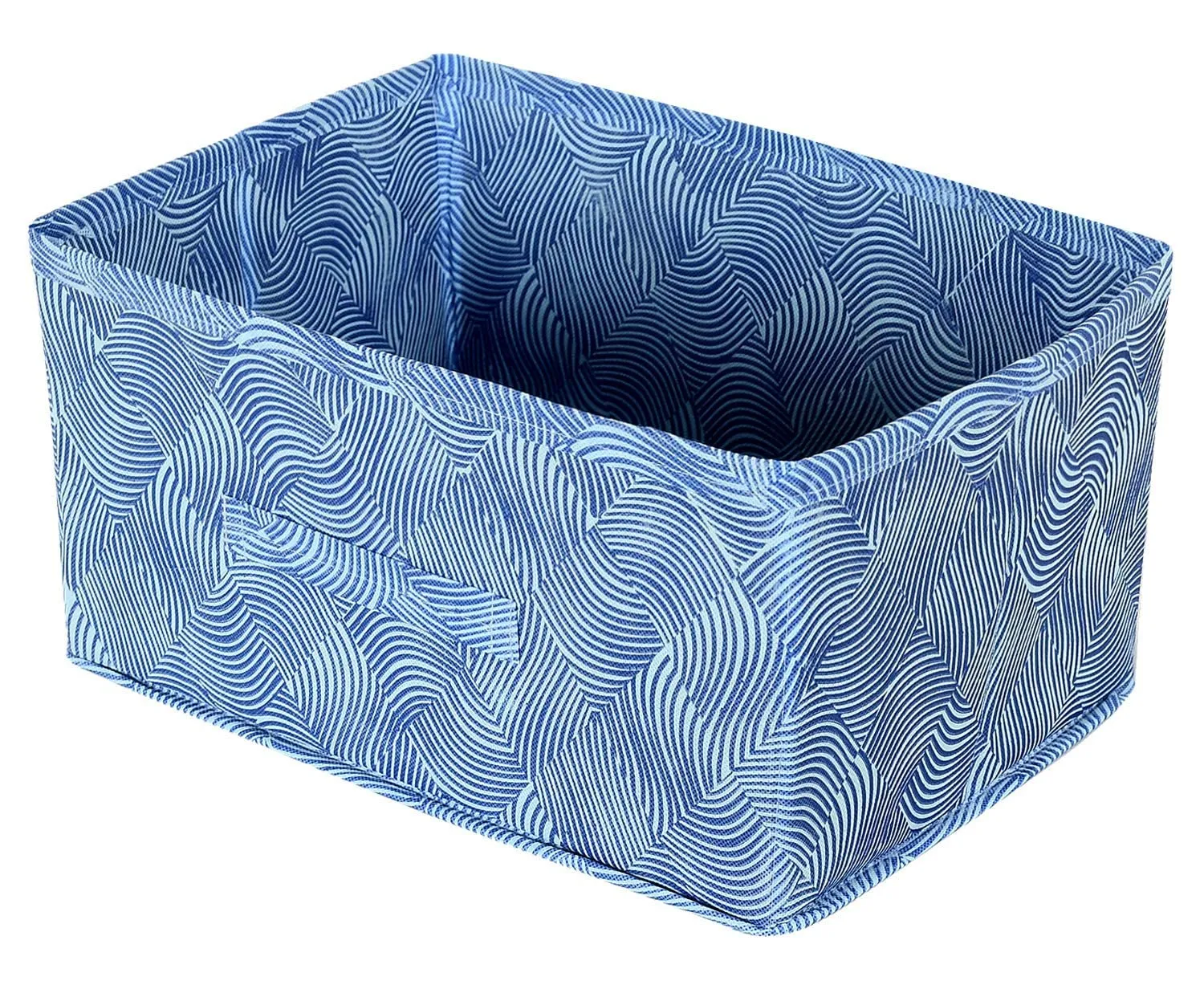 Kuber Industries Lahariya Printed Multipurposes Rectangular Flodable Storage Box, Drawer Storage and Cloth Organizer (Blue)-HS43KUBMART26311