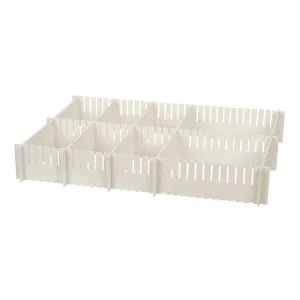 Kuber Industries (Set of 4) Drawer Storage Organizer - Modular Partition for Socks, Belt, Innerwear, Ties, & Wardrobe Accessories - White