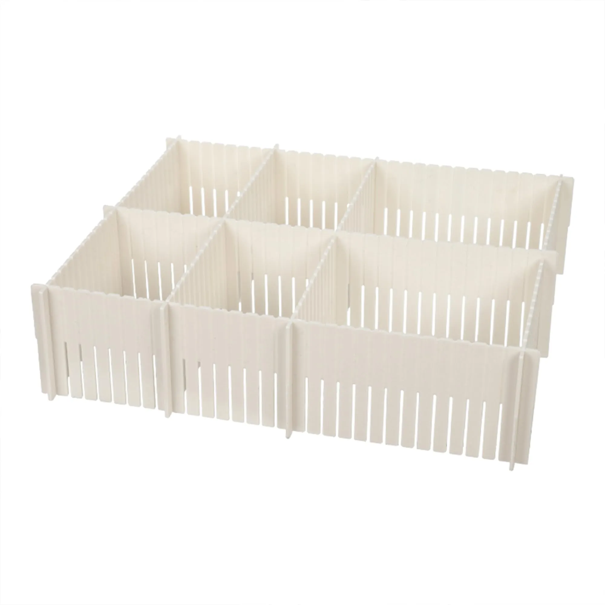 Kuber Industries (Set of 6) Drawer Storage Organizer - Partition for Socks, Belt, Innerwear, Ties, Lingerie & Wardrobe Accessories - White