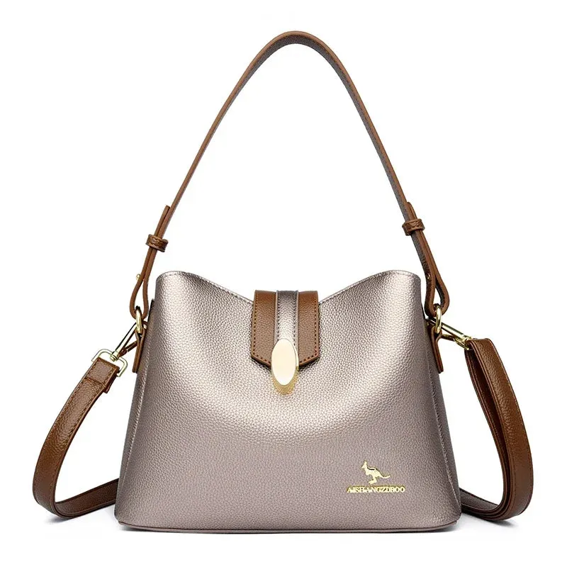 Leather Crossbody Tote Bag for Women