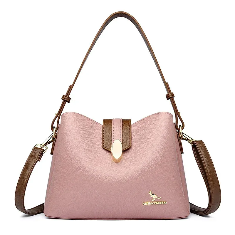 Leather Crossbody Tote Bag for Women