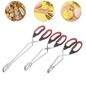 Long Handle Scissors Tongs Roast BBQ Food Clip Kitchen Scissors Tongs