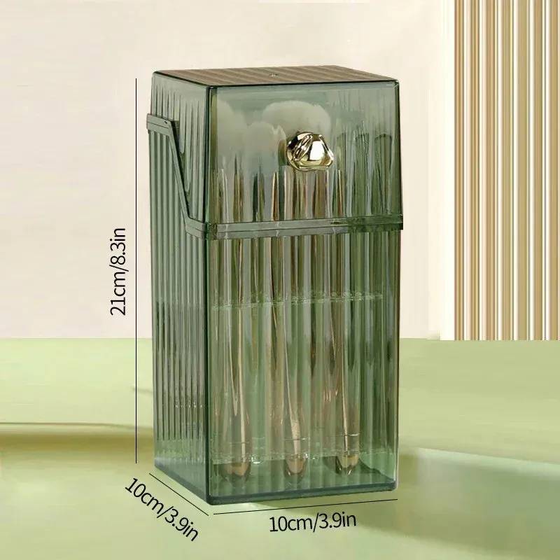 Luxury Desktop Makeup Brush Holder with Lid