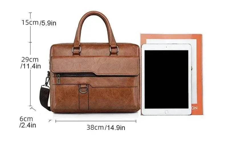 Luxury Leather Men's Briefcase | Laptop Shoulder Bag | Business A4 | BBC004