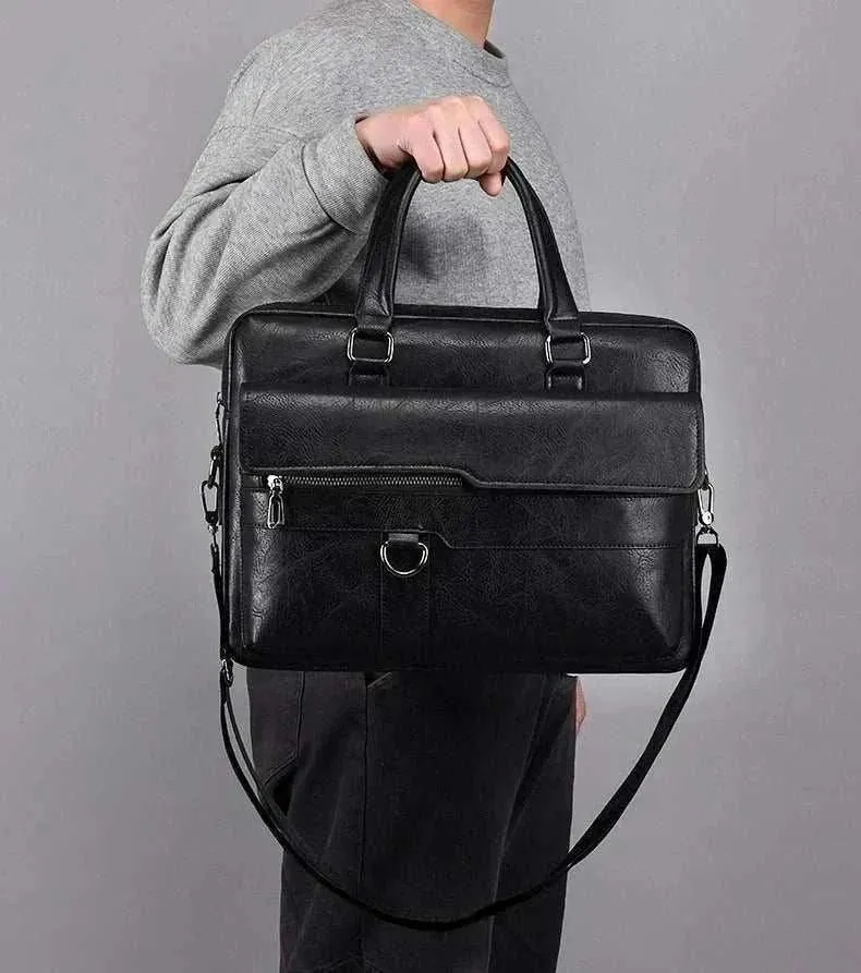 Luxury Leather Men's Briefcase | Laptop Shoulder Bag | Business A4 | BBC004