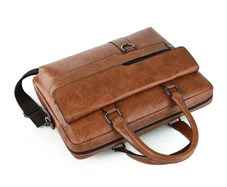 Luxury Leather Men's Briefcase | Laptop Shoulder Bag | Business A4 | BBC004