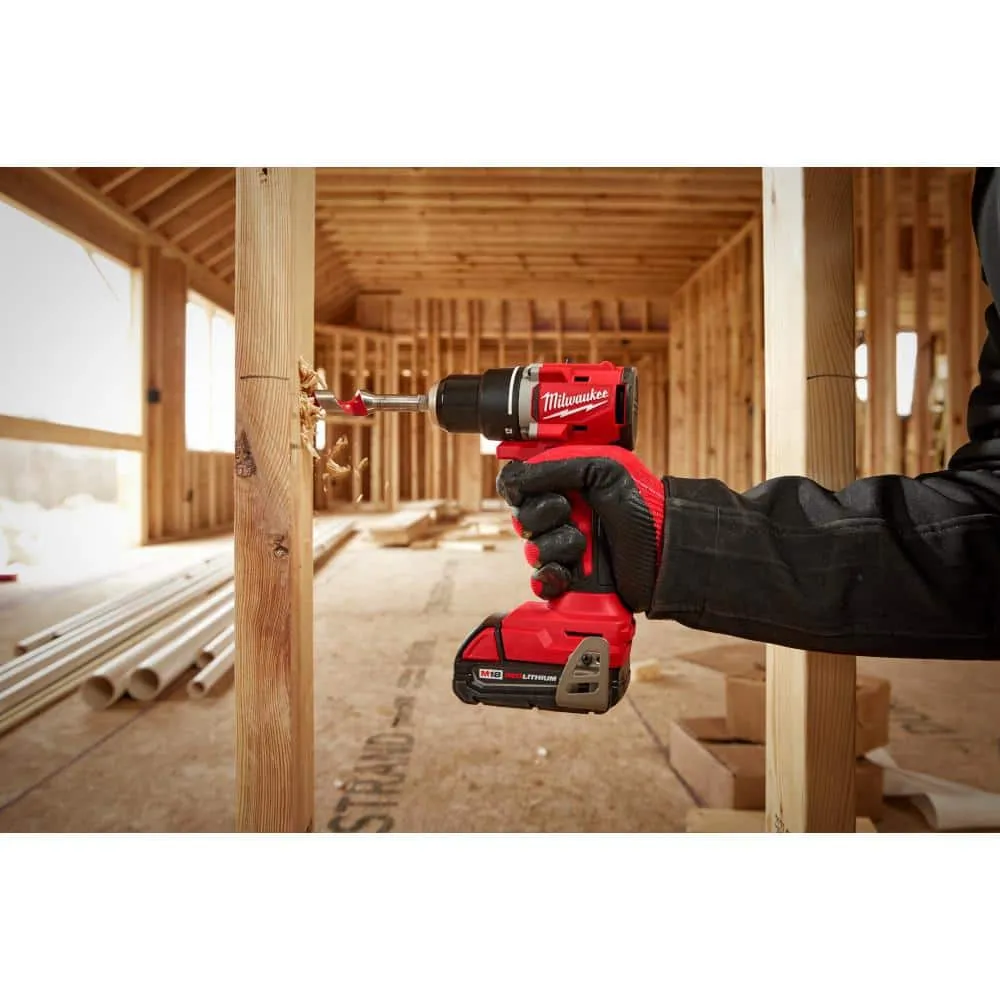 M18 18V Lithium-Ion Brushless Cordless 1/2 in. Compact Drill/Driver Kit - Battery, Charger & Tool Bag