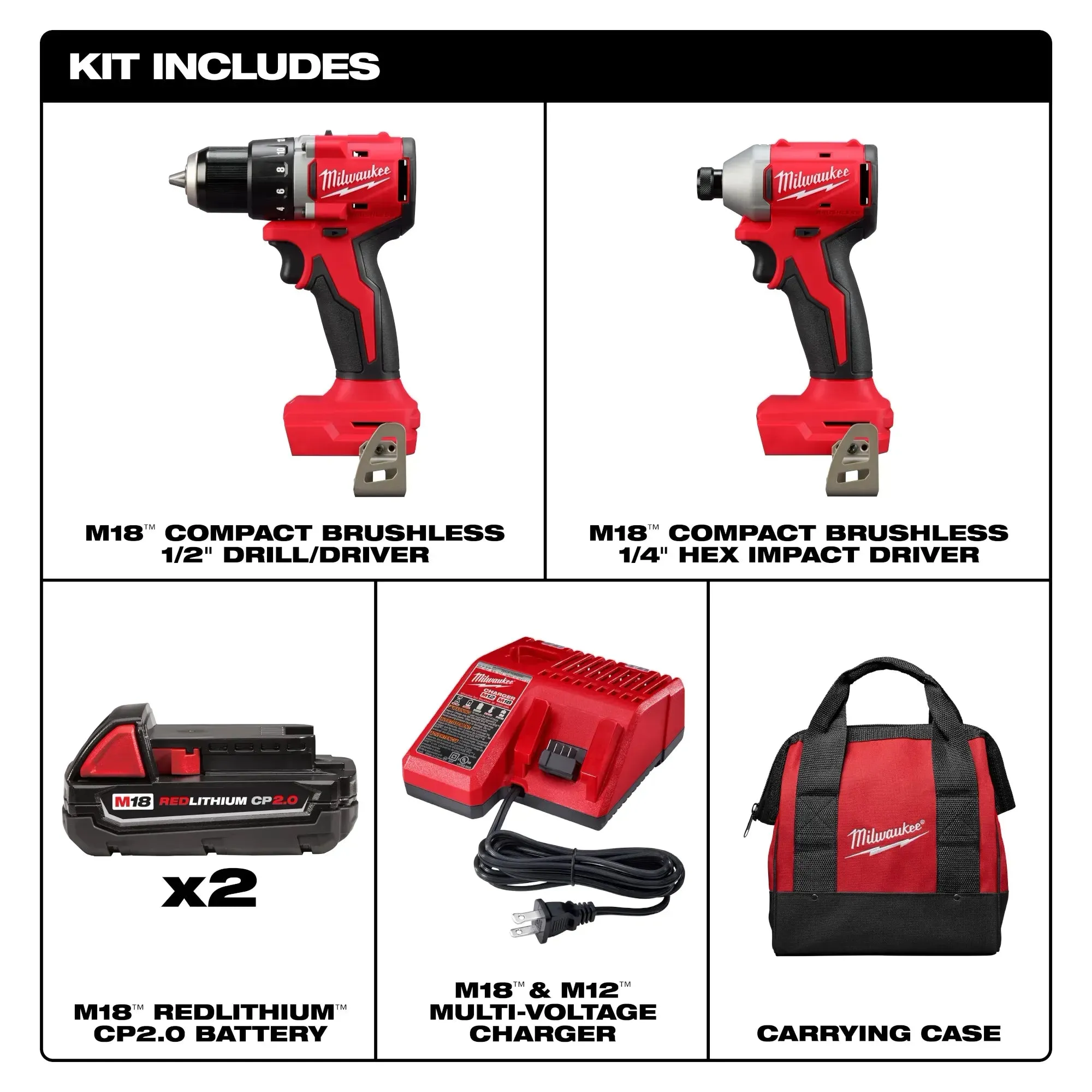 M18 Compact Brushless 2-Tool Combo Kit