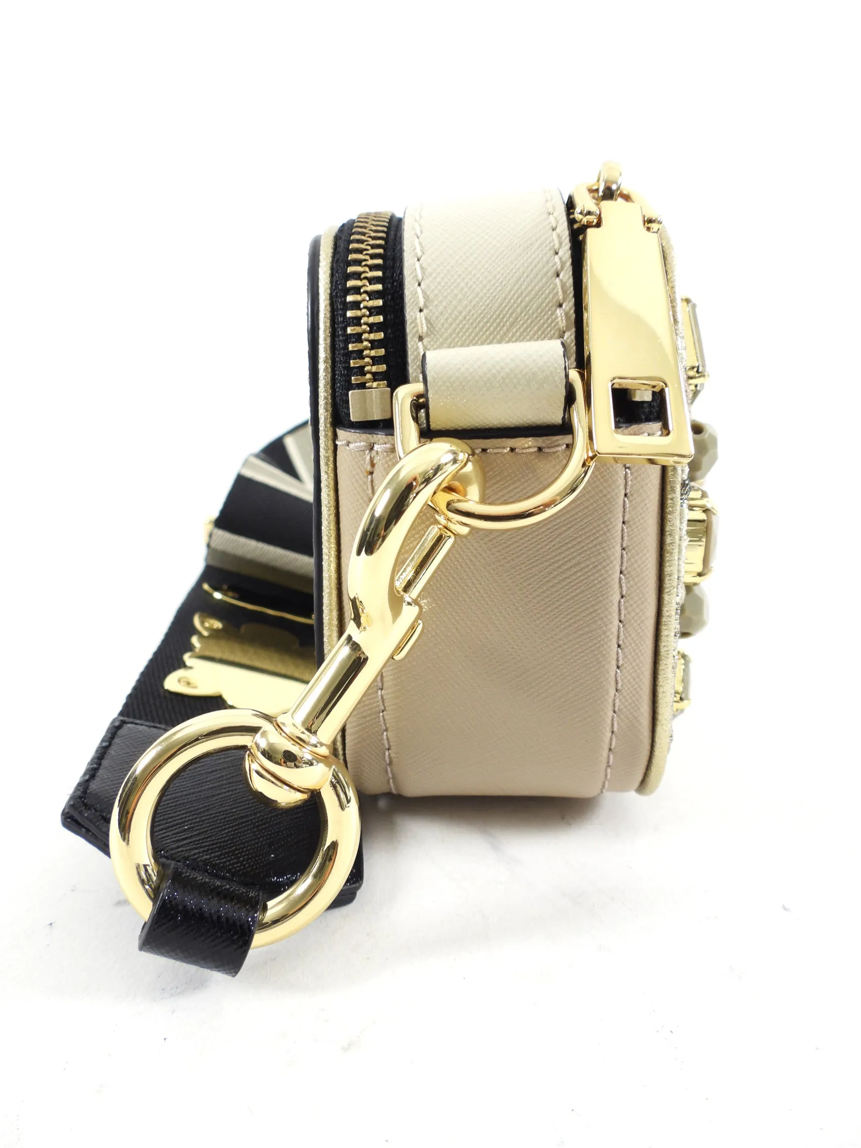 Marc Jacobs Beige and Black Embellished Camera Bag