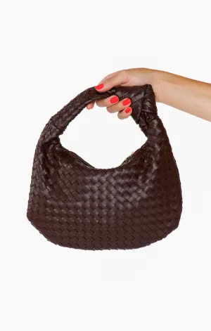 Melie Bianco Willow Woven Bag ~ Espresso