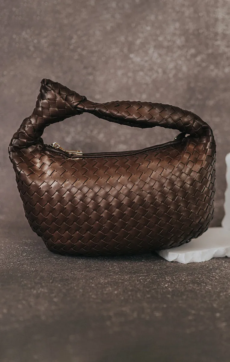 Melie Bianco Willow Woven Bag ~ Espresso