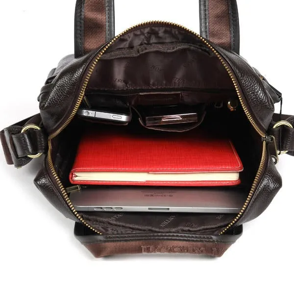 Men Business Genuine Leather Crossbody Bag Handbag Shoulder Messenger Briefcase