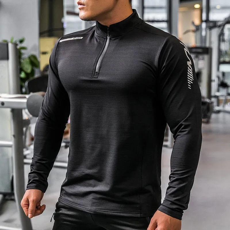 Men Sports Compression Shirt Male Rashgard Fitness Long Sleeves Running Clothes Homme T-shirt Football Jersey Sportswear Dry Fit