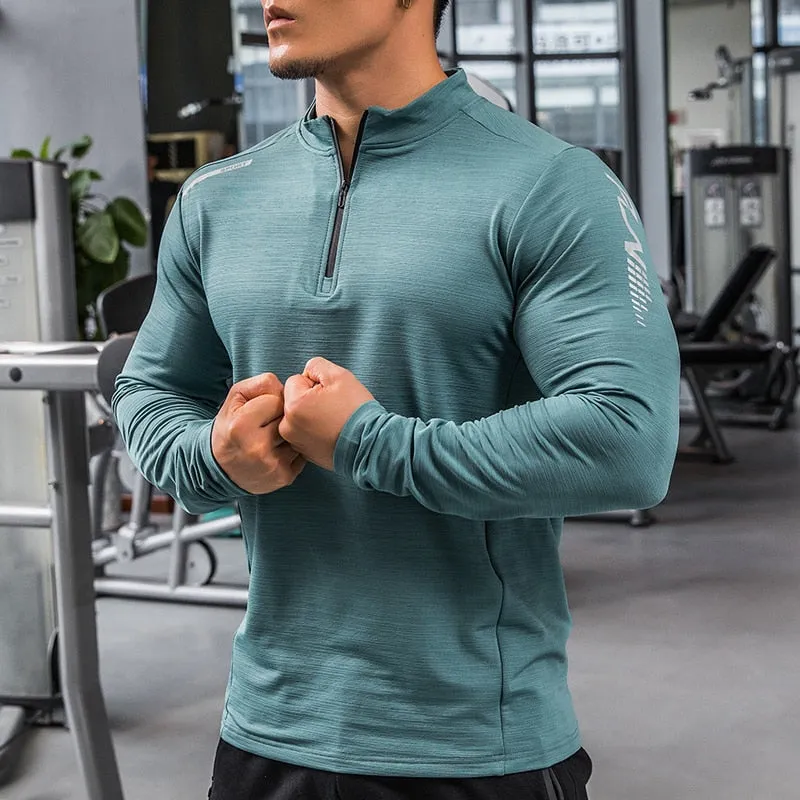 Men Sports Compression Shirt Male Rashgard Fitness Long Sleeves Running Clothes Homme T-shirt Football Jersey Sportswear Dry Fit