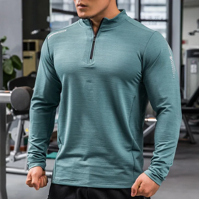 Men Sports Compression Shirt Male Rashgard Fitness Long Sleeves Running Clothes Homme T-shirt Football Jersey Sportswear Dry Fit