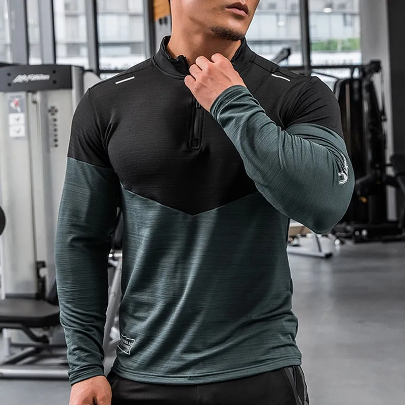 Men Sports Compression Shirt Male Rashgard Fitness Long Sleeves Running Clothes Homme T-shirt Football Jersey Sportswear Dry Fit