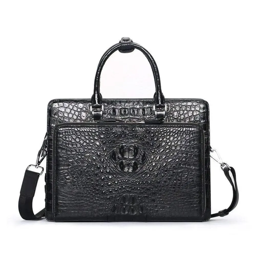 Men's Crocodile Leather  Briefcase ,Crocodile Shoulder Bag ,Cross body,Laptop ,Messenger Bag