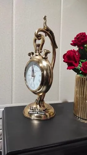 Metal Table Clock Aluminum -Gold Table Clock,Housewarming Gift,Home Decor