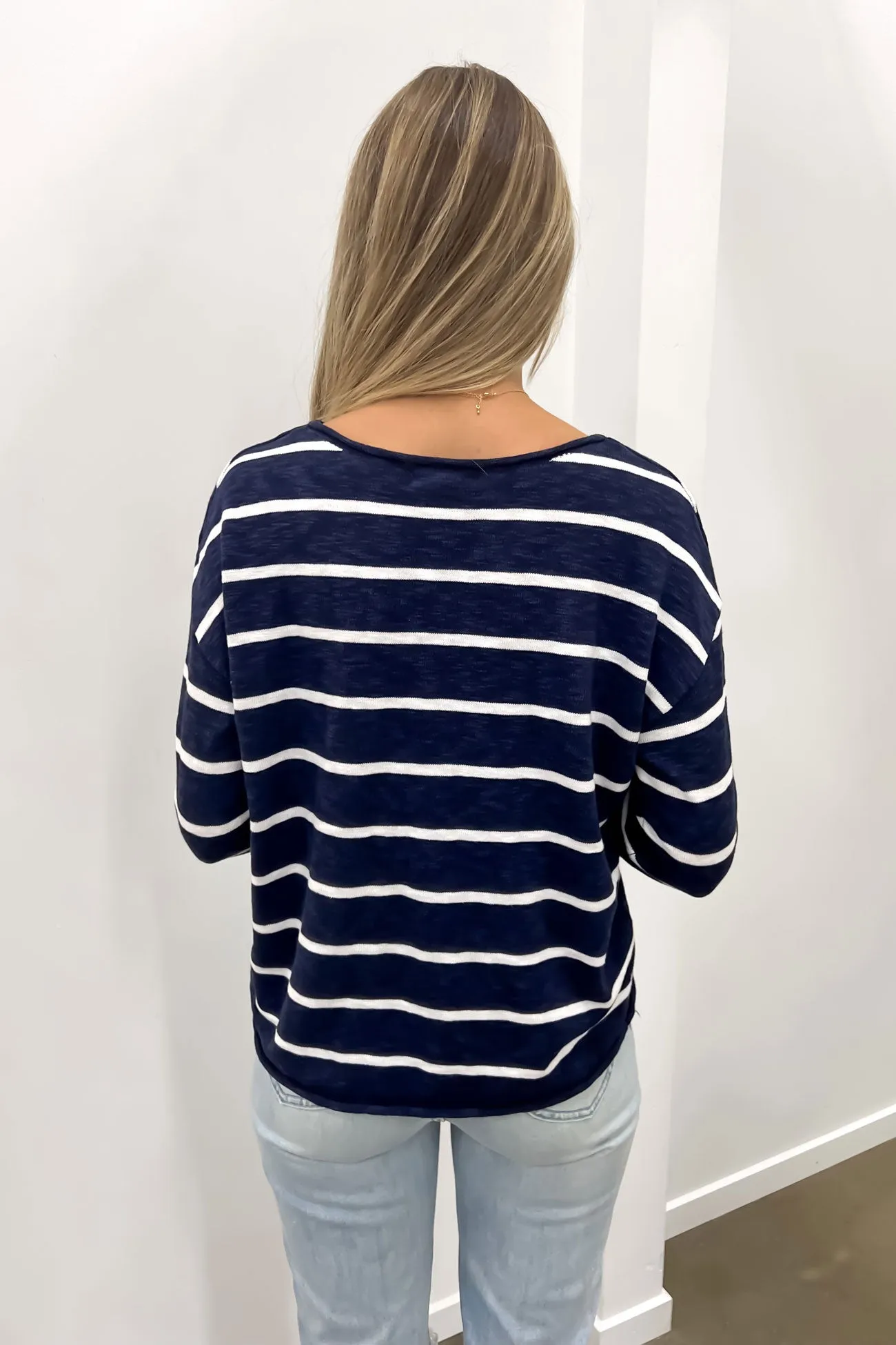 Minnie Top Navy White Stripe