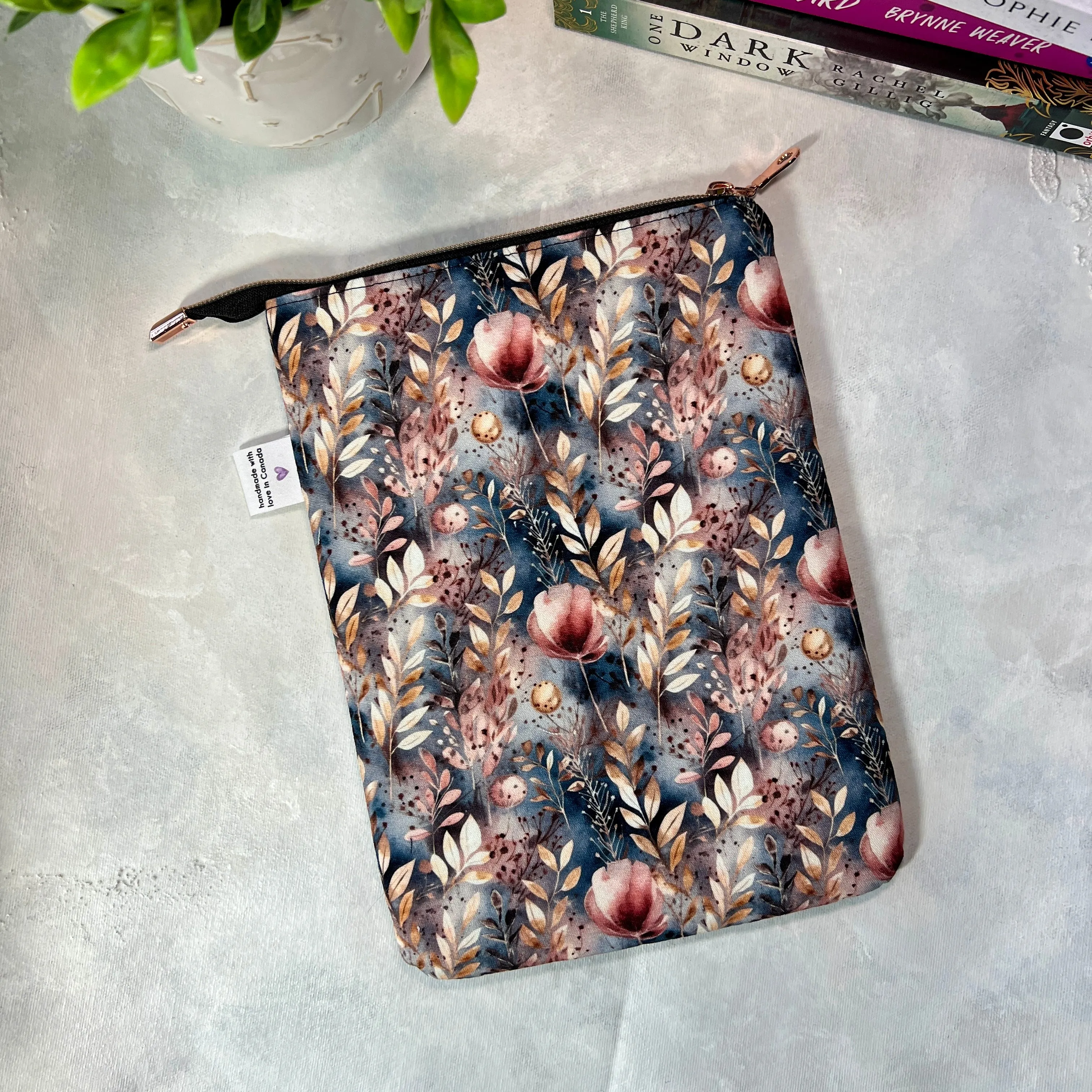 Misty Rose Garden - Zippered Book Sleeve