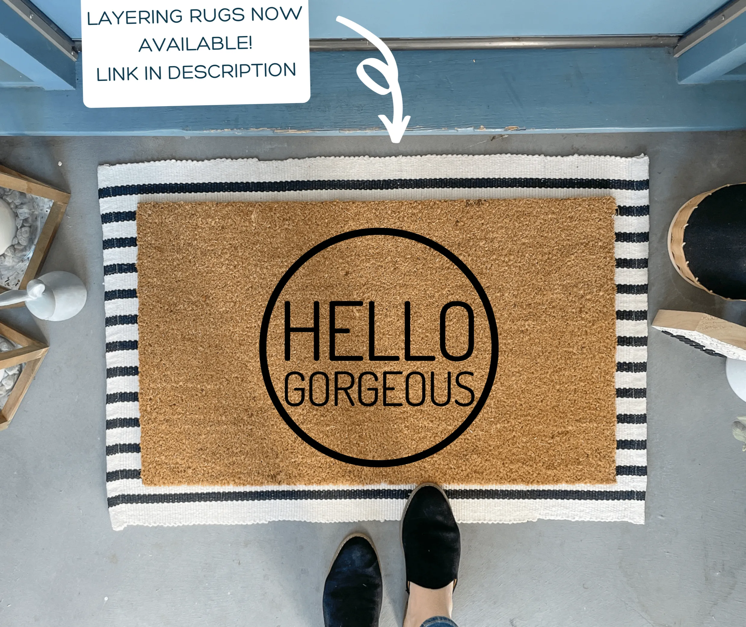 Modern Hello Gorgeous Doormat